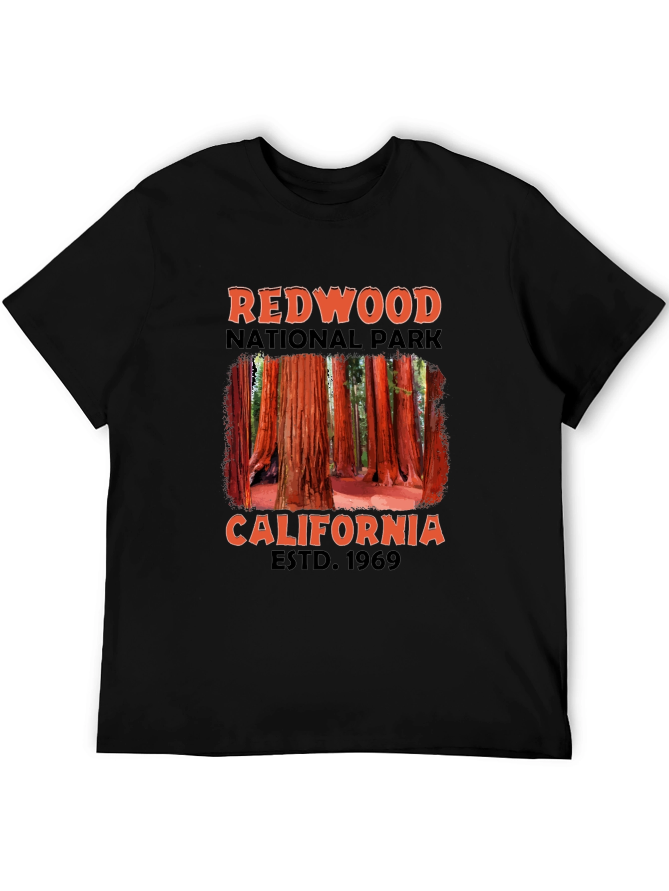 Black Redwood National Park Black T-Shirt view 5