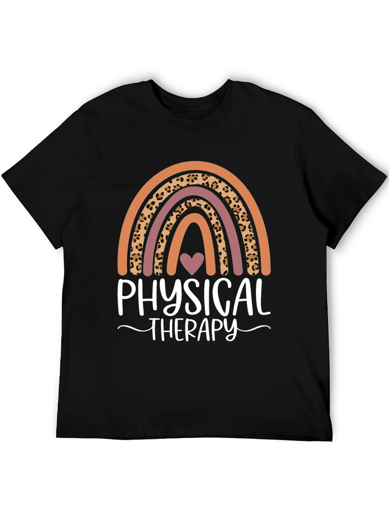 Black Physical Therapy Rainbow Leopard T-Shirt view 5