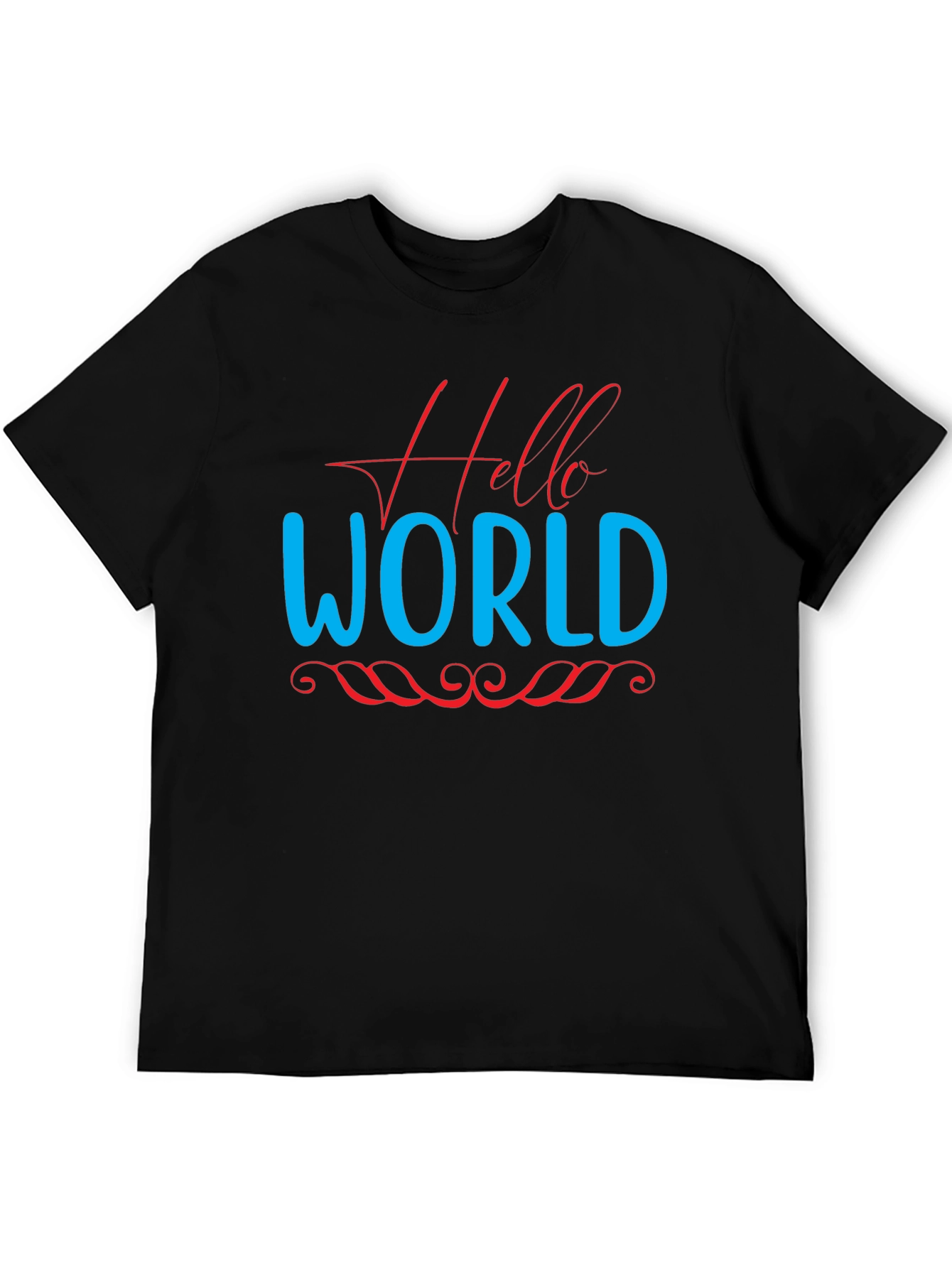 Black Hello World Graphic Tee - Black view 5