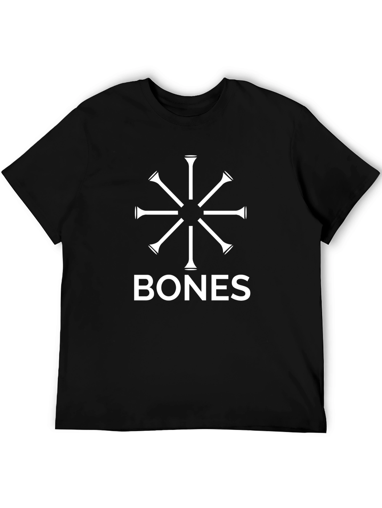 Black Bones Golf Tee Graphic Tee - Black Casual T-Shirt view 5