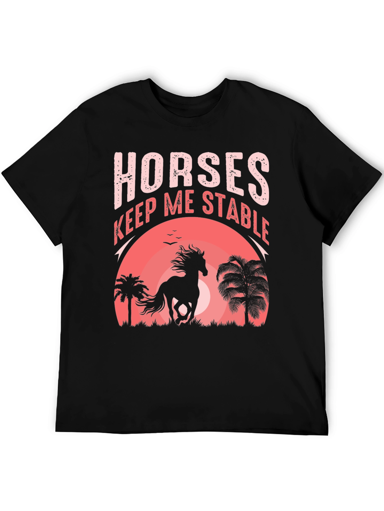 Black Horses Keep Me Stable Graphic Tee view 5