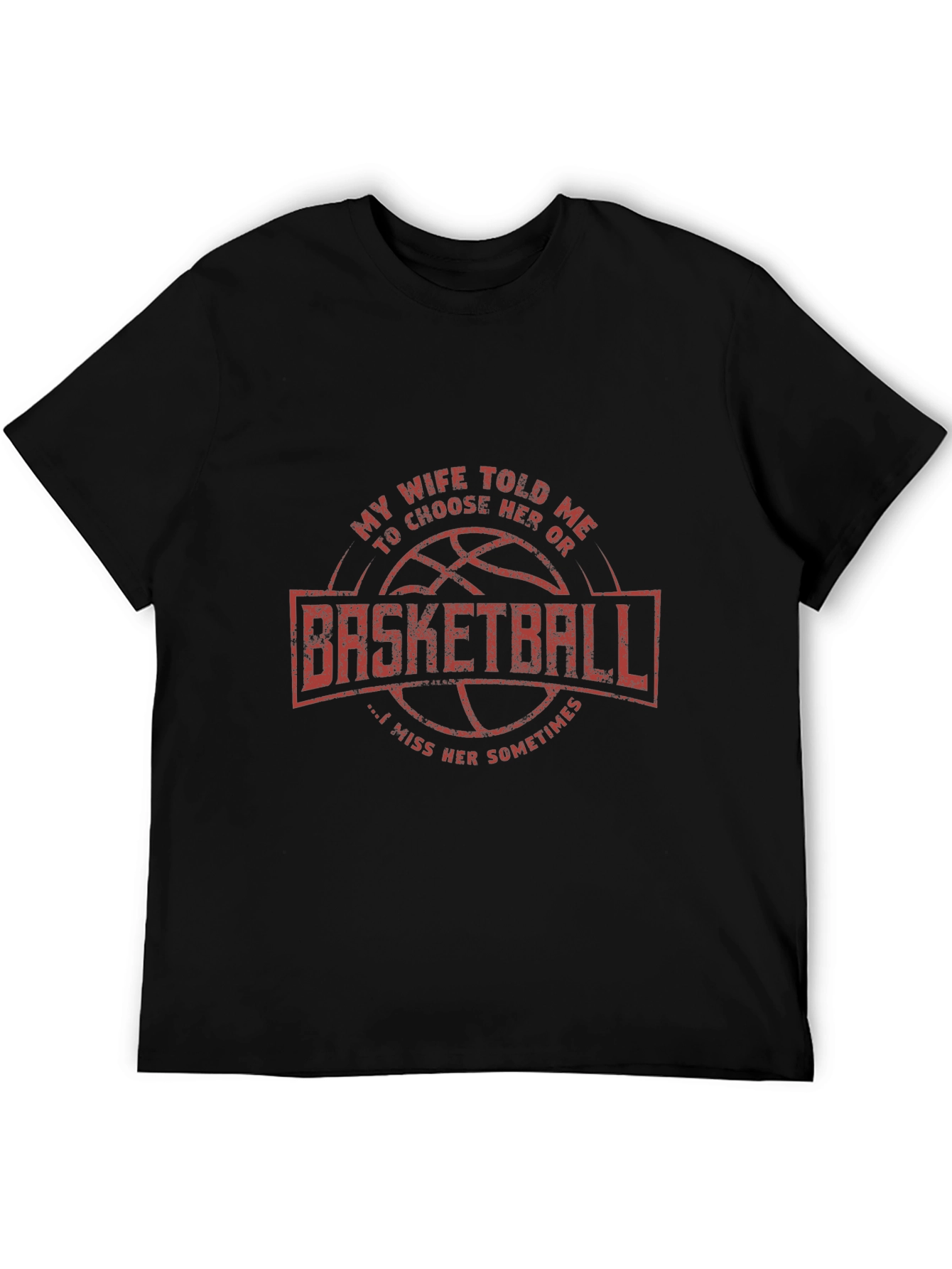 Black Basketball Lover's Tee: My Wife Told Me To Choose view 5