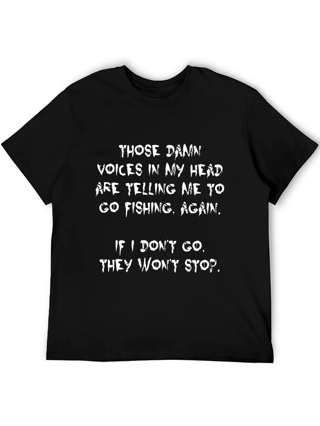 Black Funny Fishing T-Shirt: Voices in My Head view 5