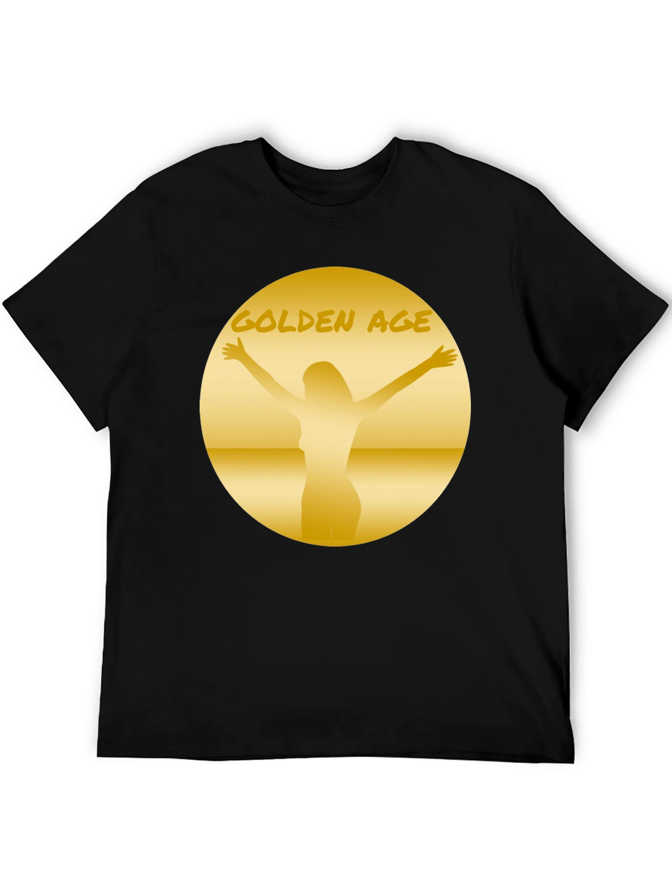Black Golden Age Graphic Tee - Black Cotton T-Shirt view 5