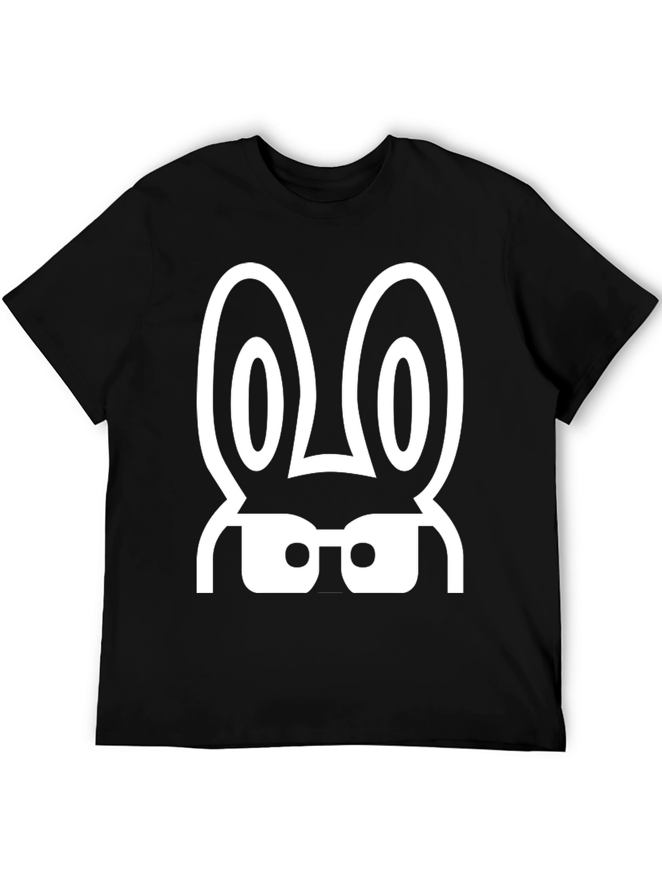Black Cool Rabbit Nerd T-Shirt - Black view 5