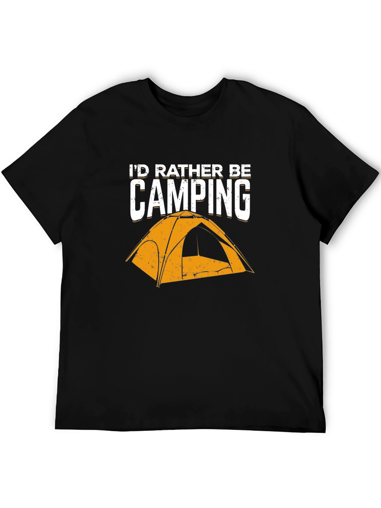 Black I'd Rather Be Camping Graphic T-Shirt view 5