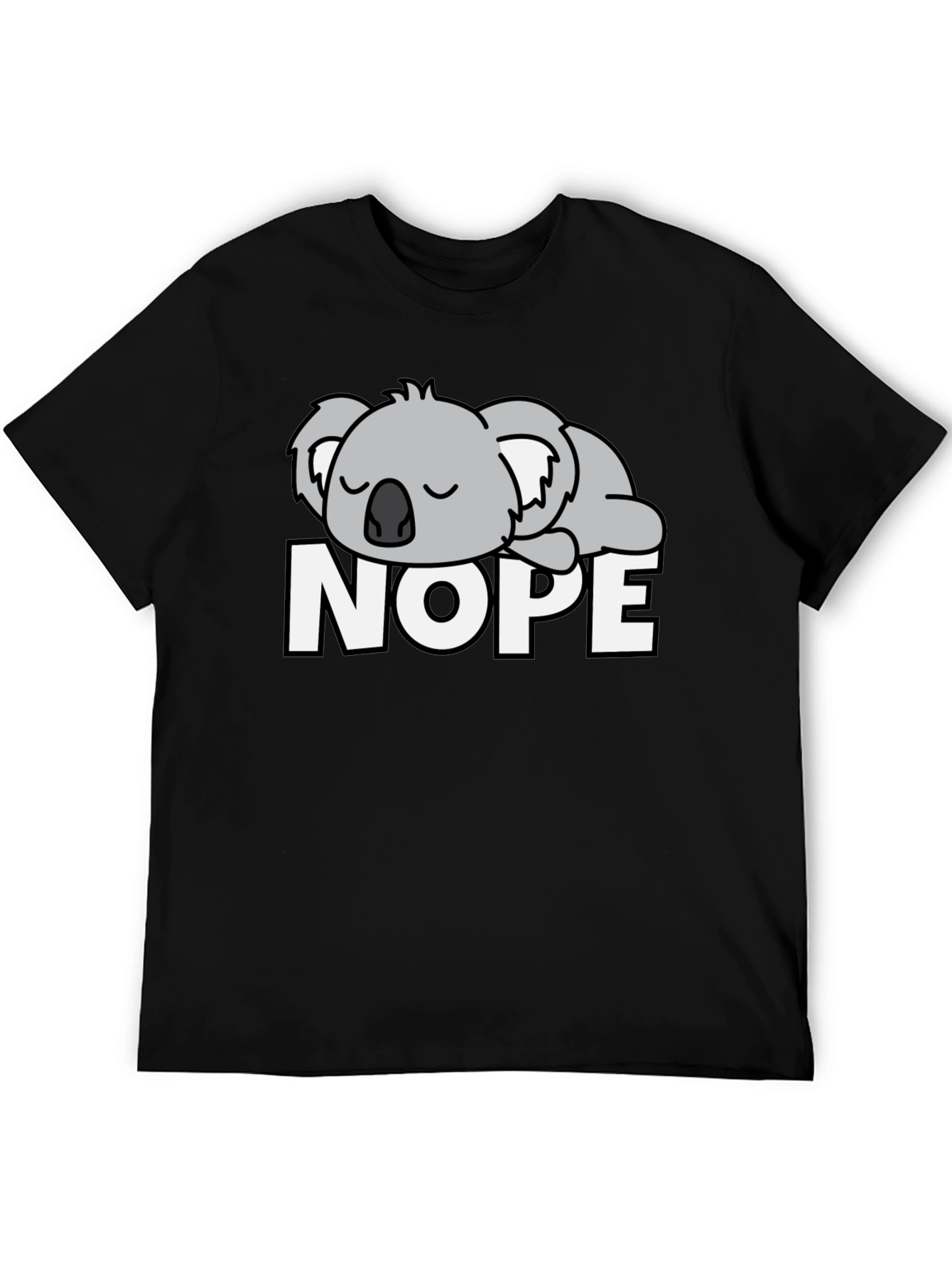 Black Nope Koala Graphic T-Shirt - Funny Lazy Day Tee view 5