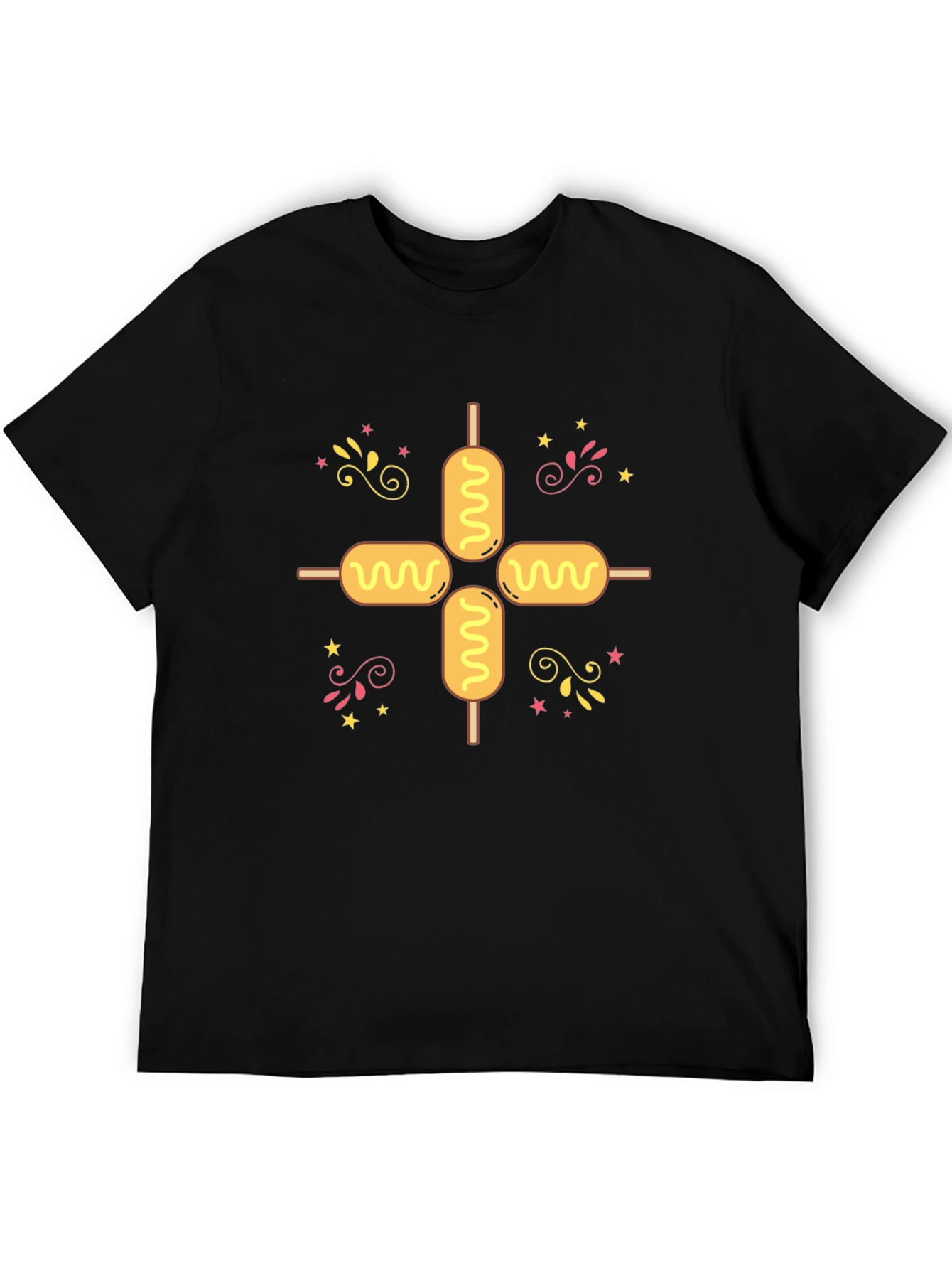 Black Corn Dog Pattern Tee view 5