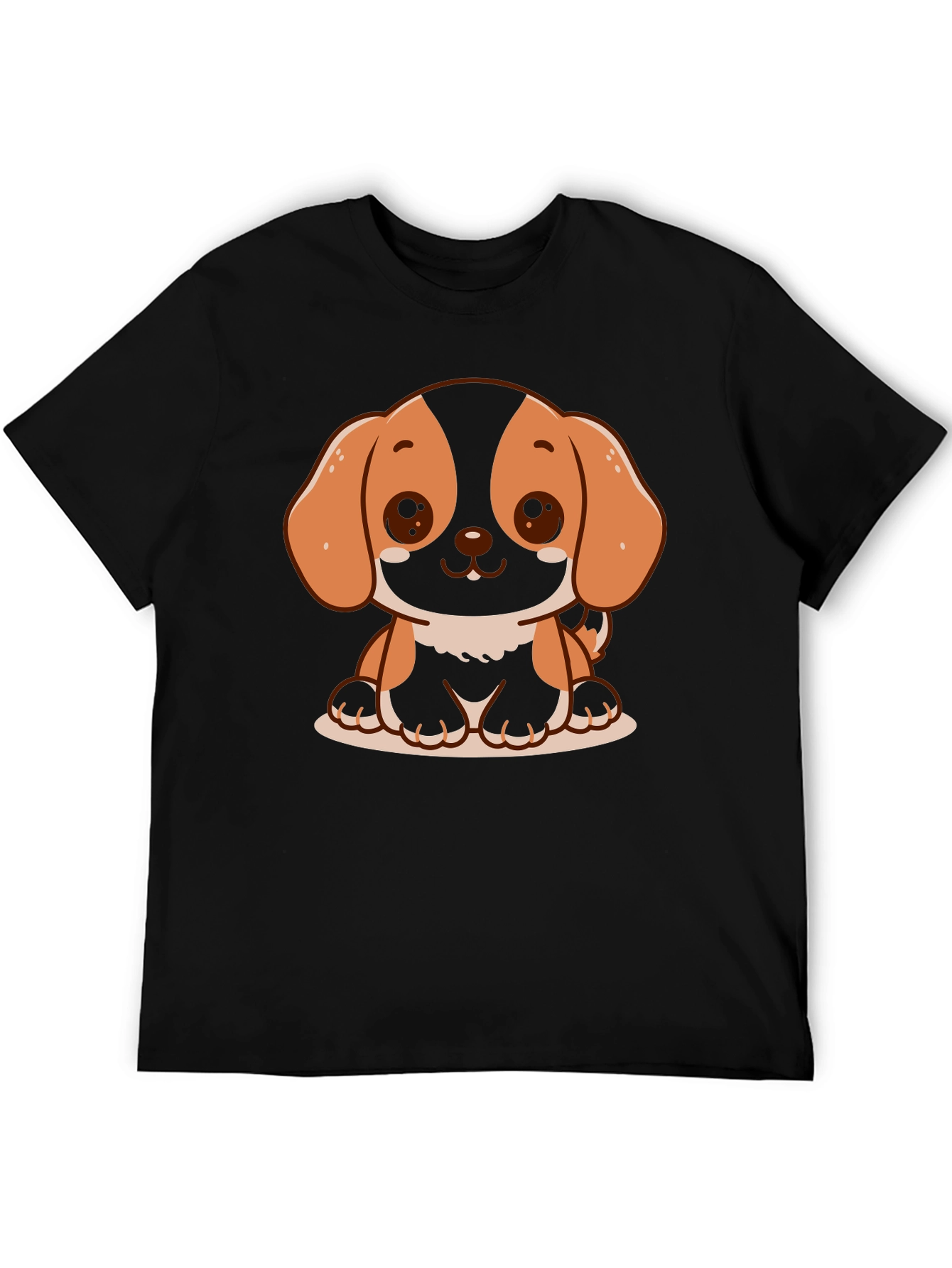 Black Cute Dog Graphic T-Shirt - Black view 5