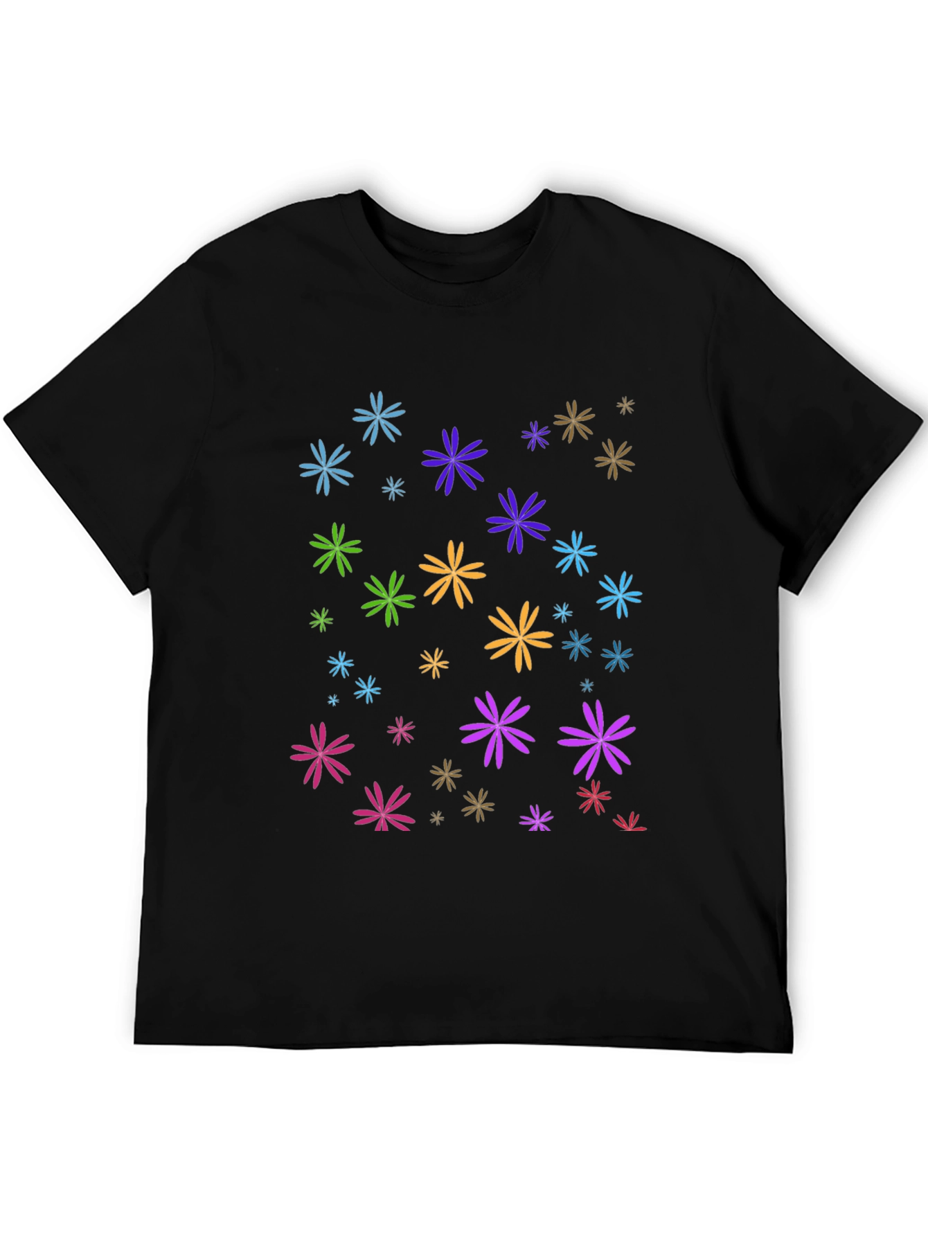 Black Floral Burst Black T-Shirt view 5
