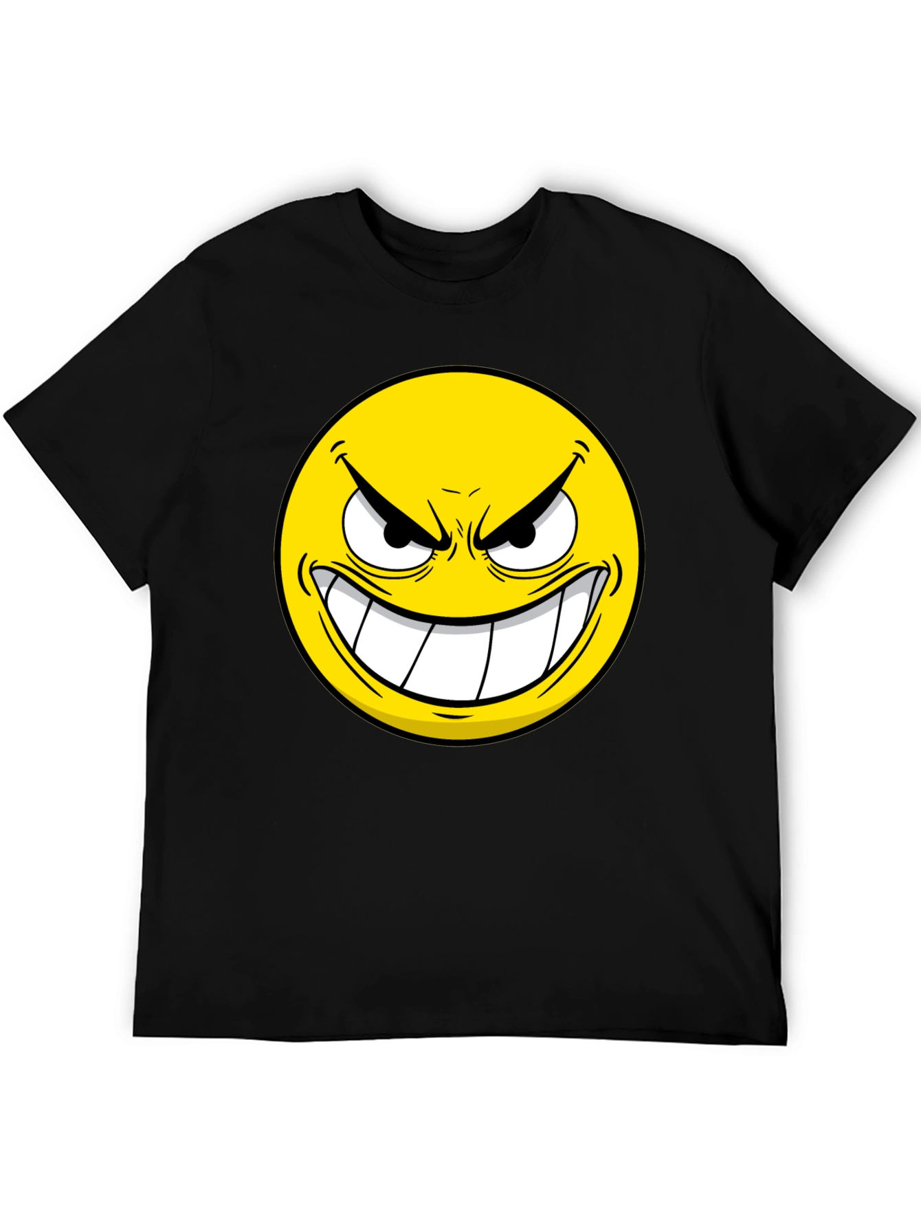 Black Evil Emoji Graphic Tee - Black Cotton T-Shirt view 5