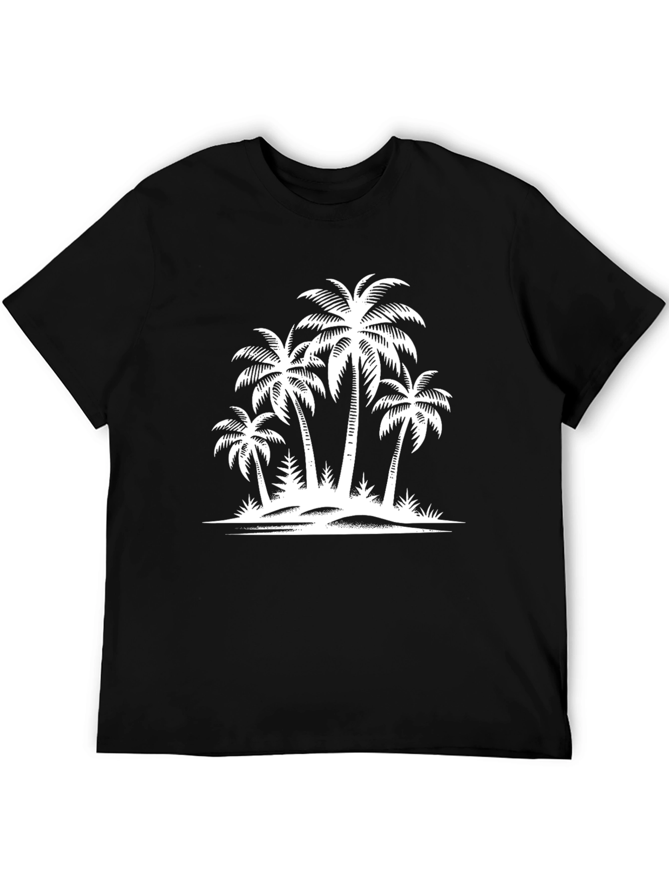 Black Tropical Island Palm Tree Graphic Tee view 5
