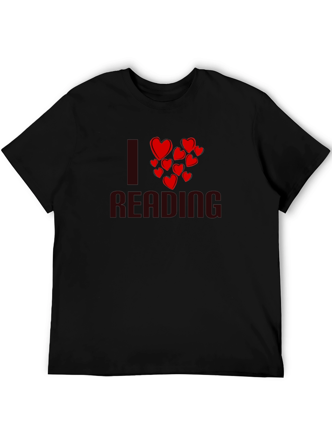Black I Heart Reading - Black T-Shirt view 5