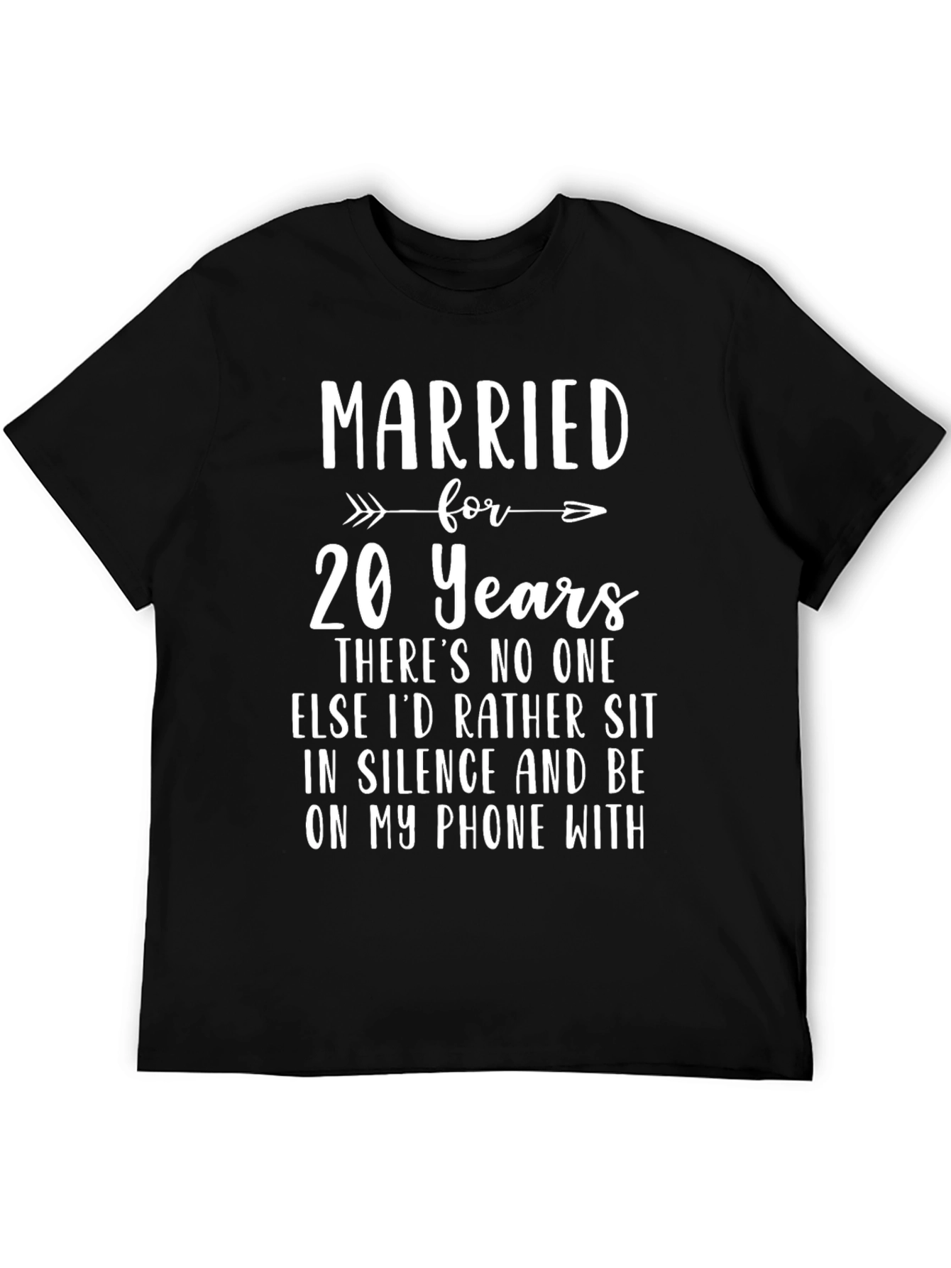Black Married for 20 Years Graphic T-Shirt view 5