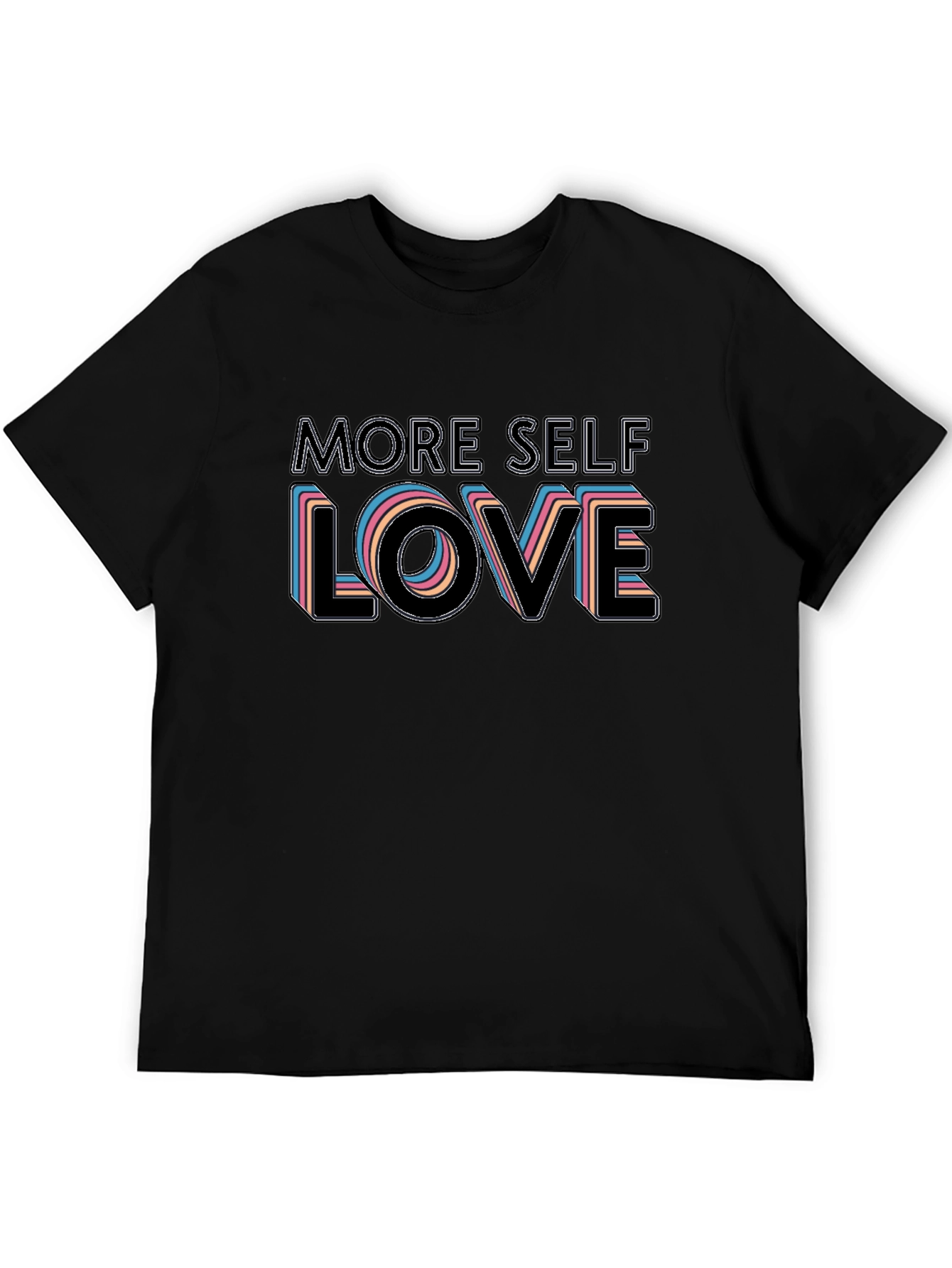 Black More Self Love Black Graphic T-Shirt view 5