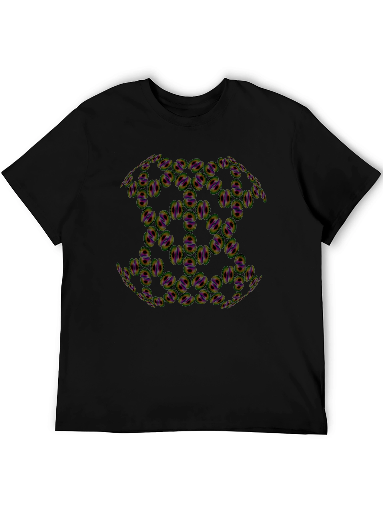 Black Abstract Pattern Black T-Shirt view 5