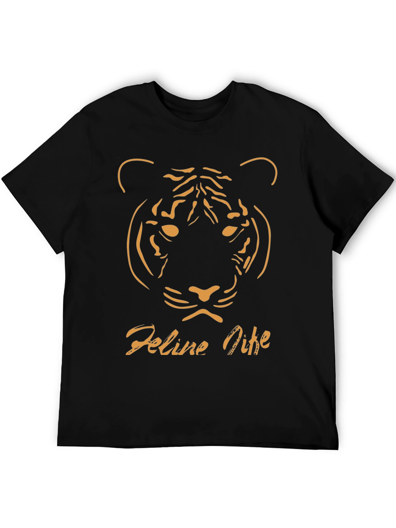 Black Feline Nine Graphic Tee - Black Tiger Design view 5