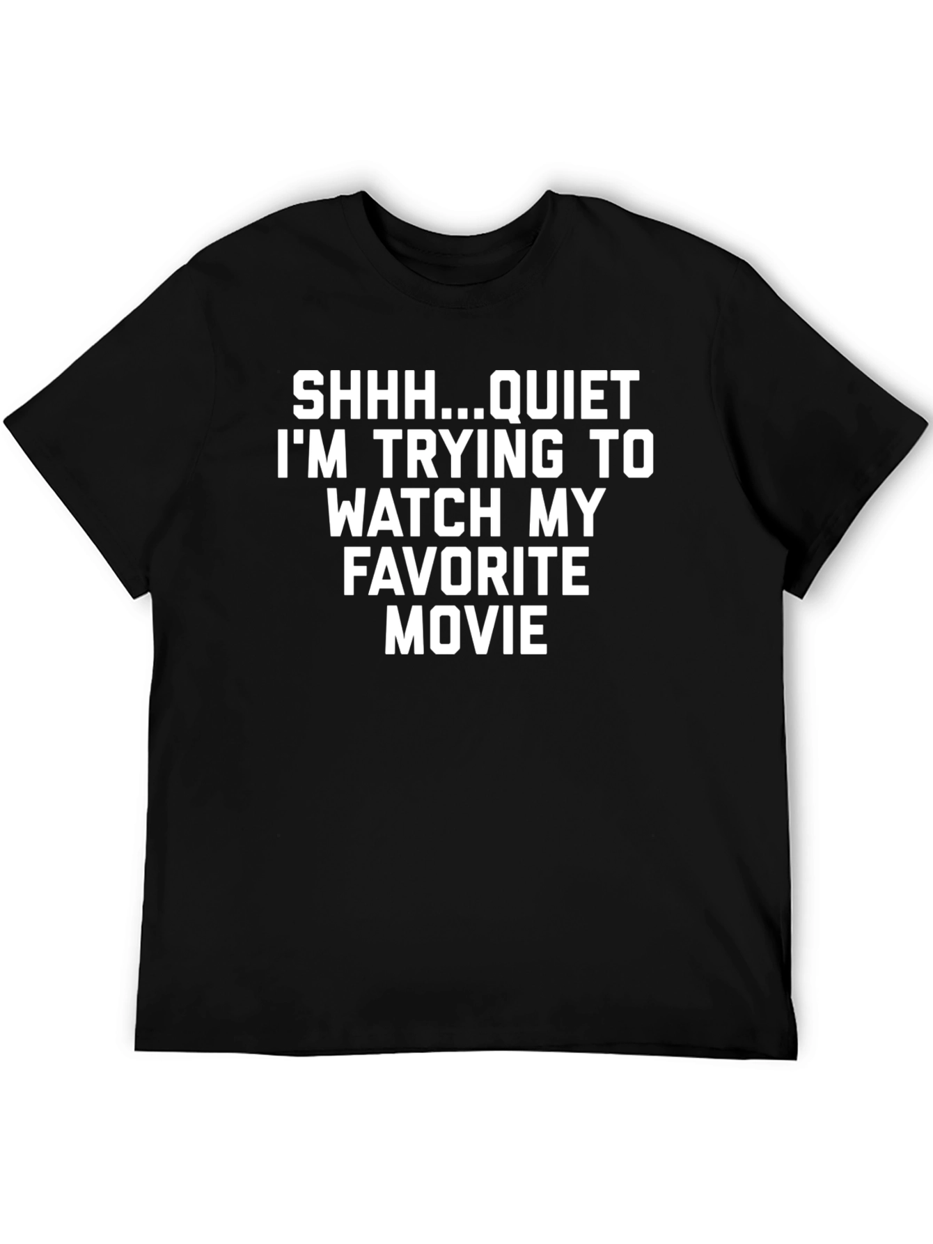 Black Movie Lover T-Shirt: Shhh...Quiet! view 5