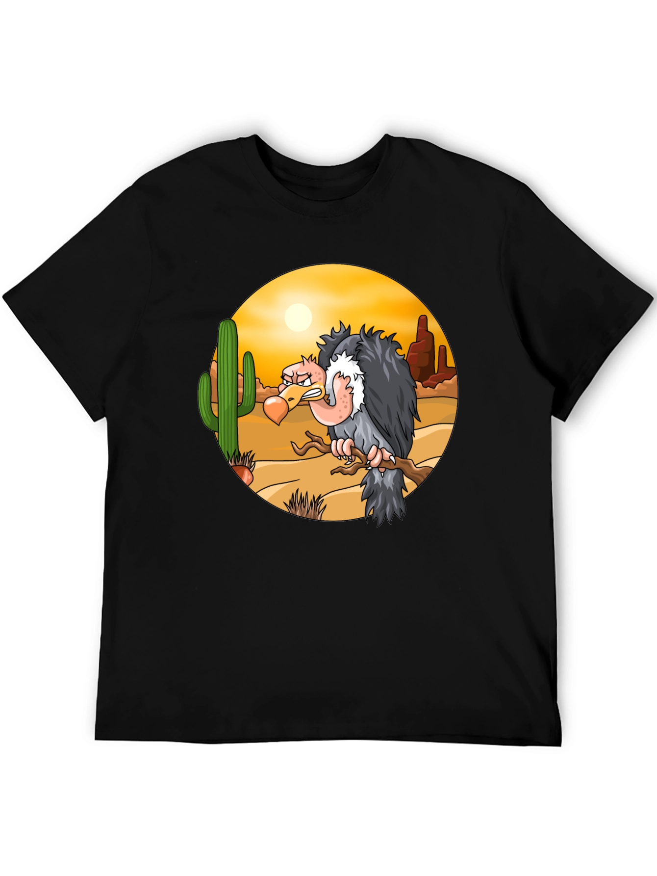 Black Desert Vulture Graphic T-Shirt view 5