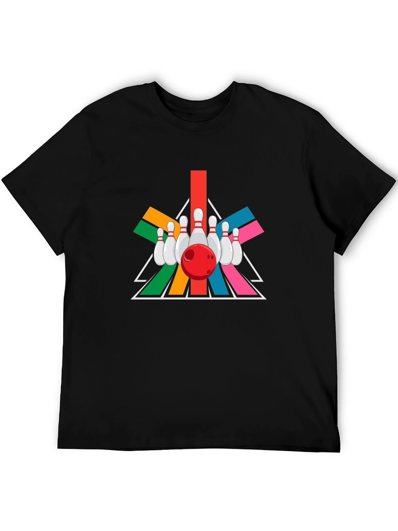 Black Retro Bowling Strike T-Shirt view 5