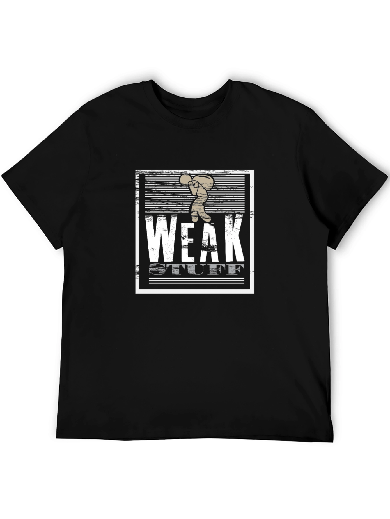 Black Weak Stuff Graphic T-Shirt - Black Cotton Tee view 5