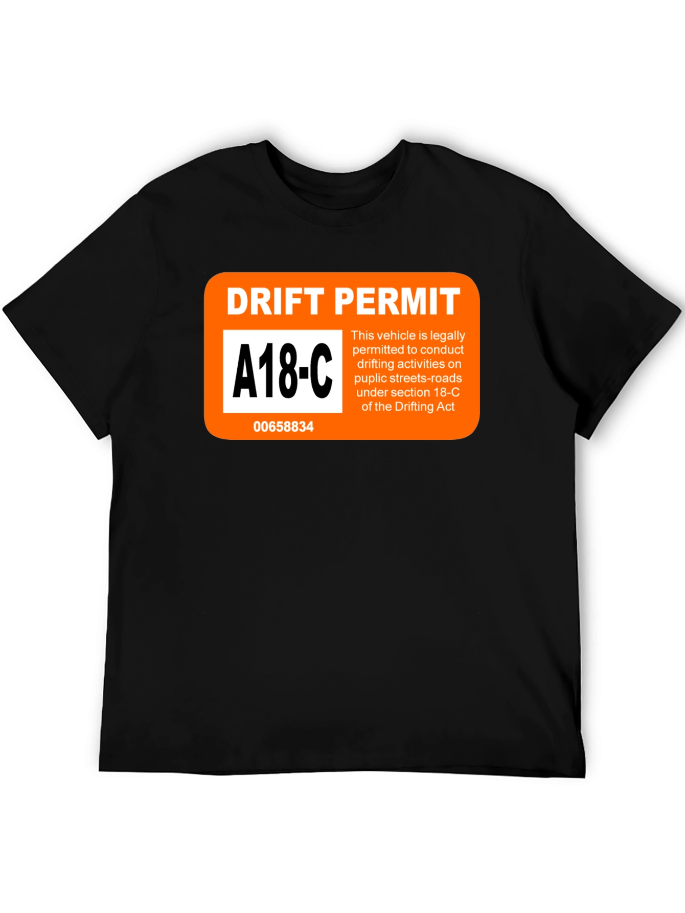 Black Drift Permit T-Shirt - Funny Car Enthusiast Tee view 5