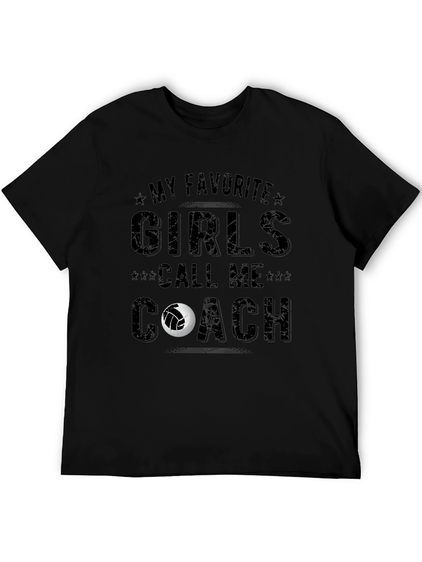 Black Volleyball Coach T-Shirt - My Favorite Girls view 5