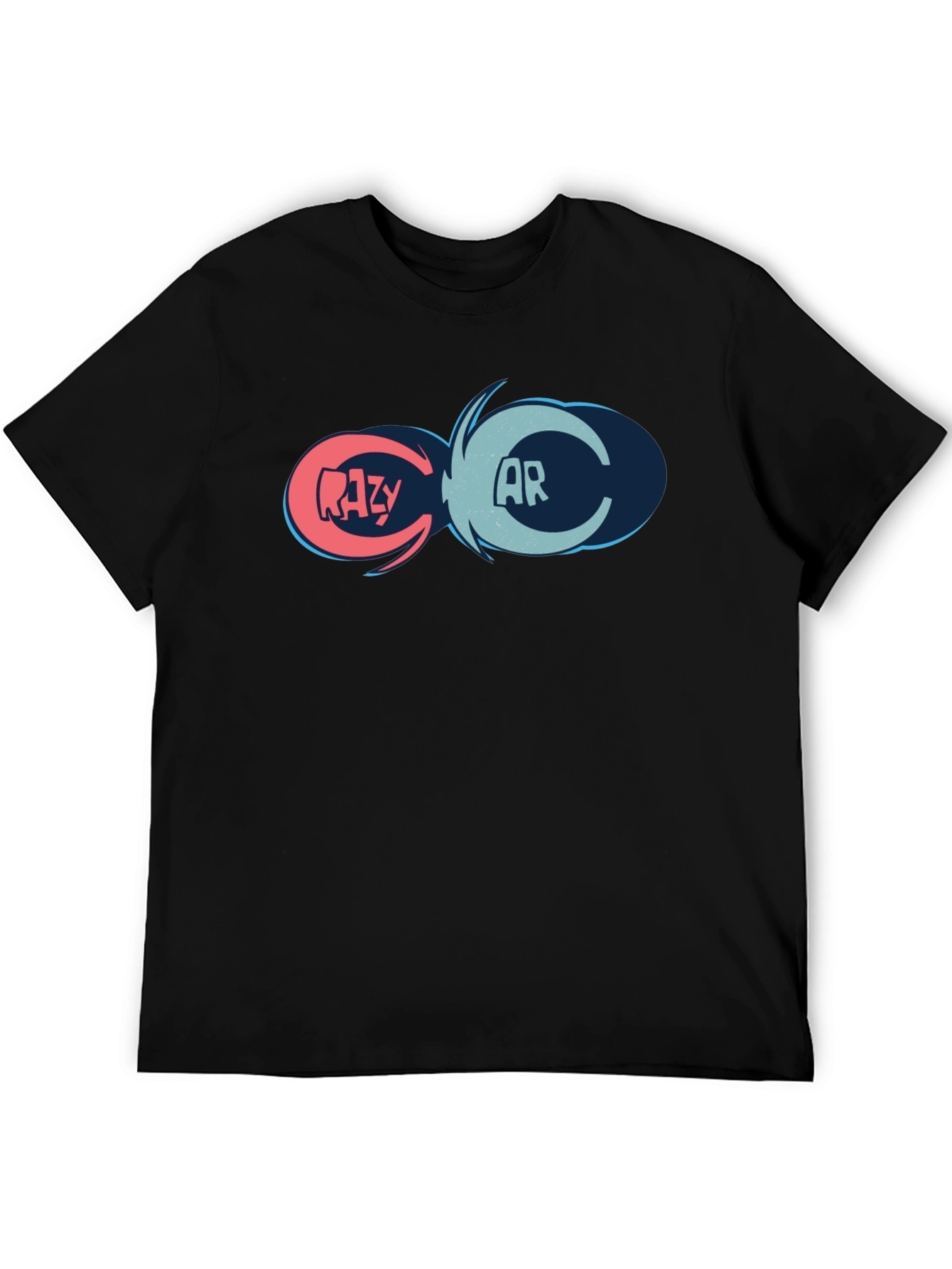 Black Crazy Car Graphic Tee - Black Cotton Blend Shirt view 5