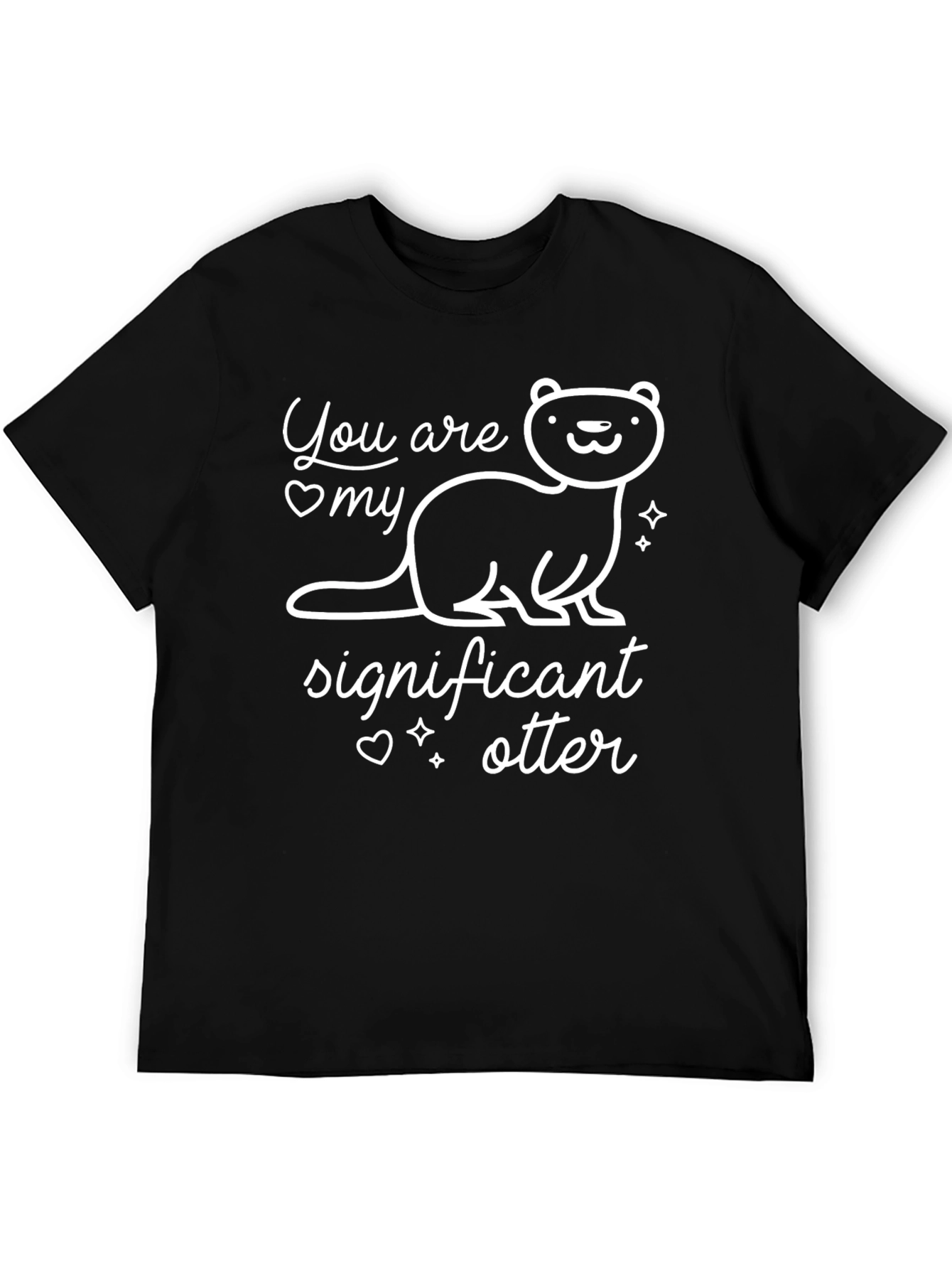 Black Significant Otter T-Shirt - Cute Animal Graphic Tee view 5