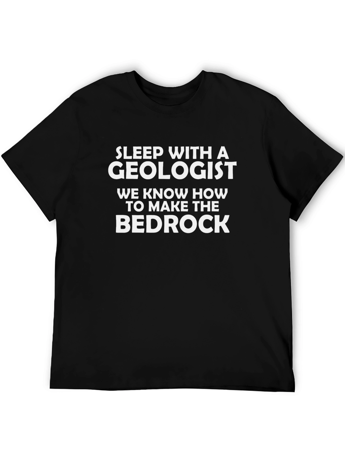 Black Sleep With a Geologist Black T-Shirt view 5