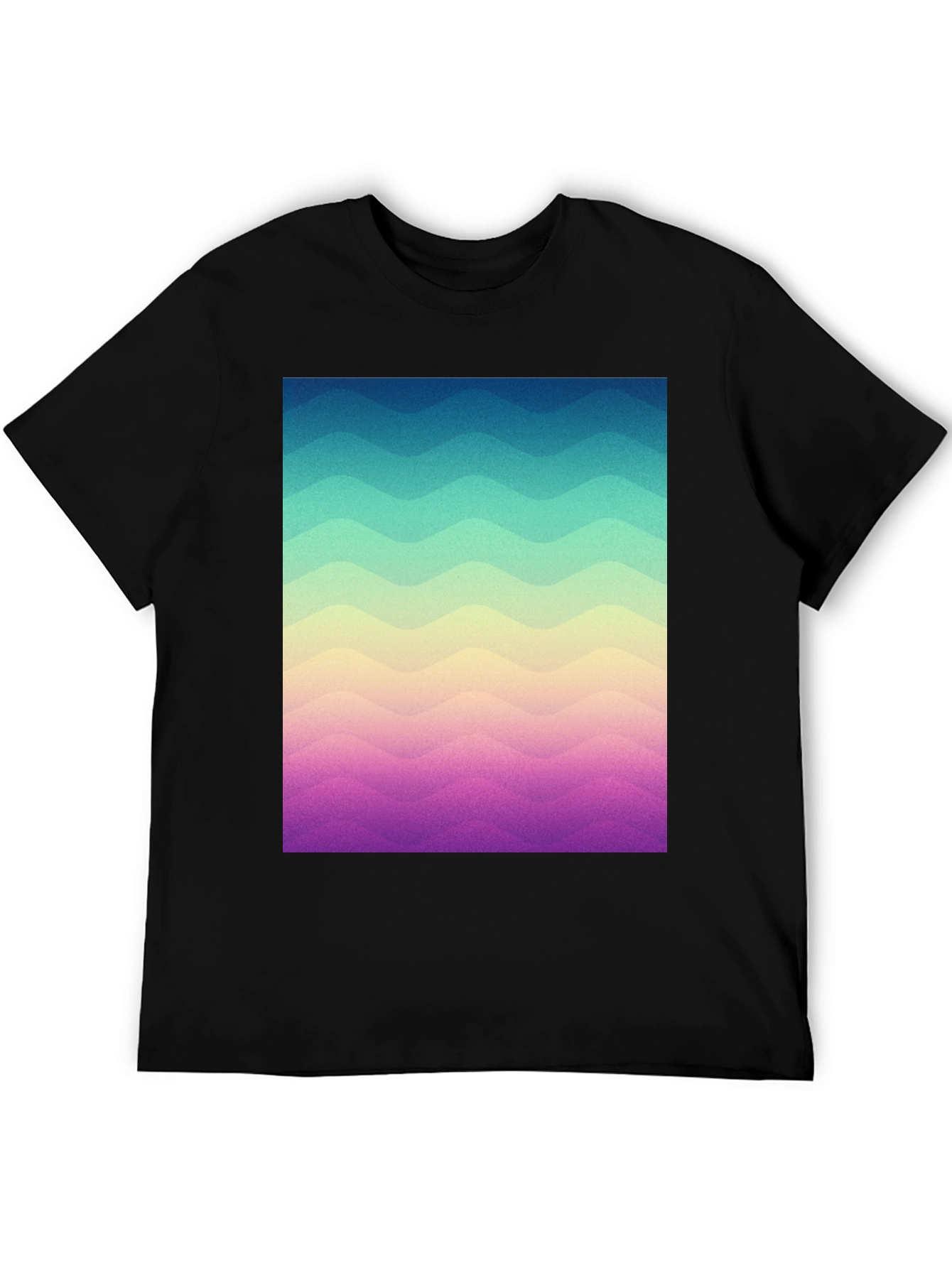 Black Wavy Gradient T-Shirt - Casual Comfort view 5
