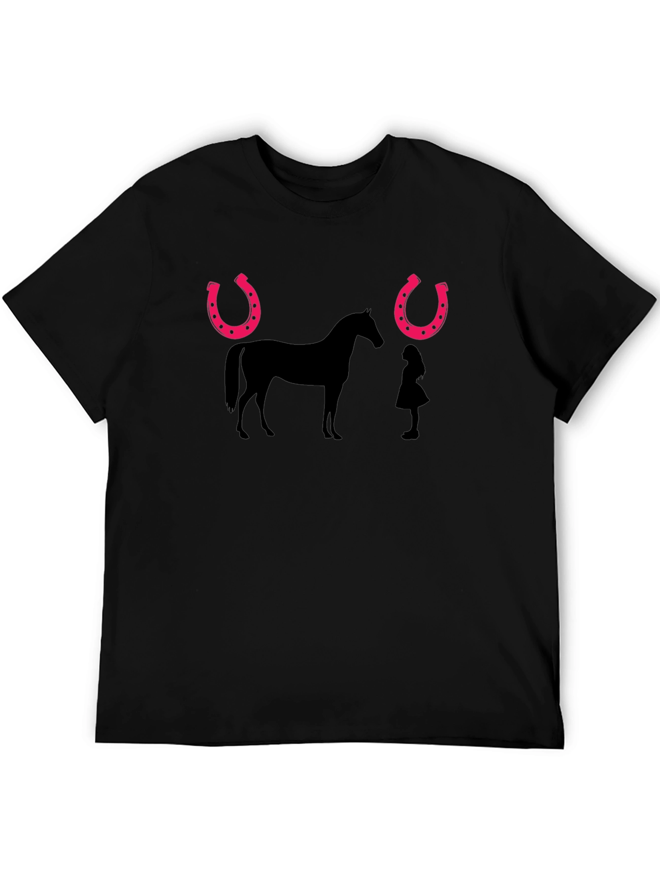 Black Horse and Girl Graphic Tee view 5
