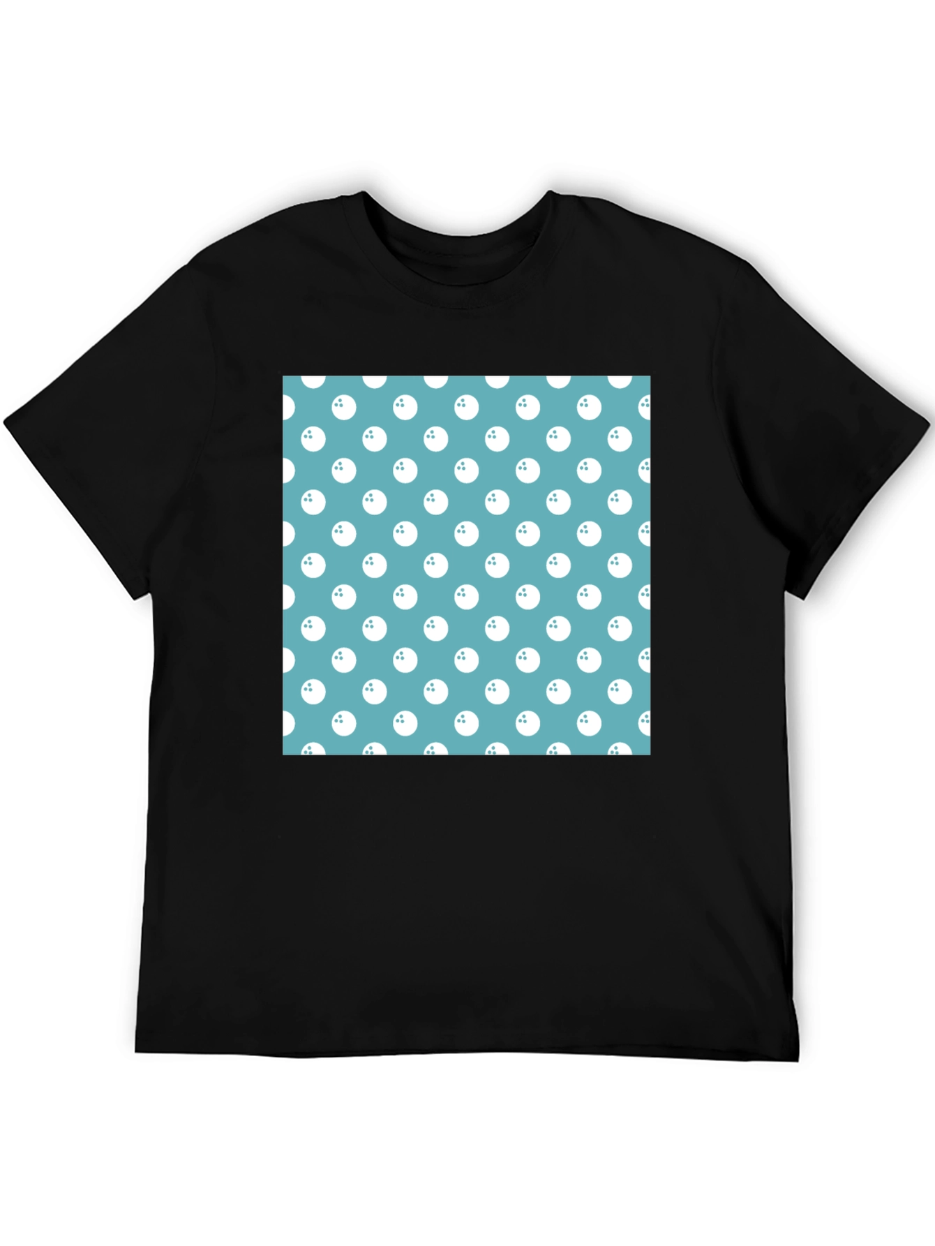 Black Bowling Ball Pattern T-Shirt view 5
