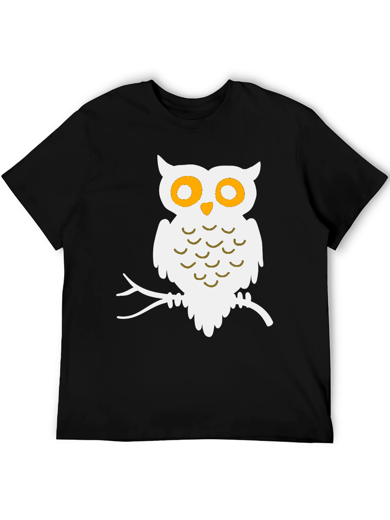 Black Owl Graphic Print Black T-Shirt view 5