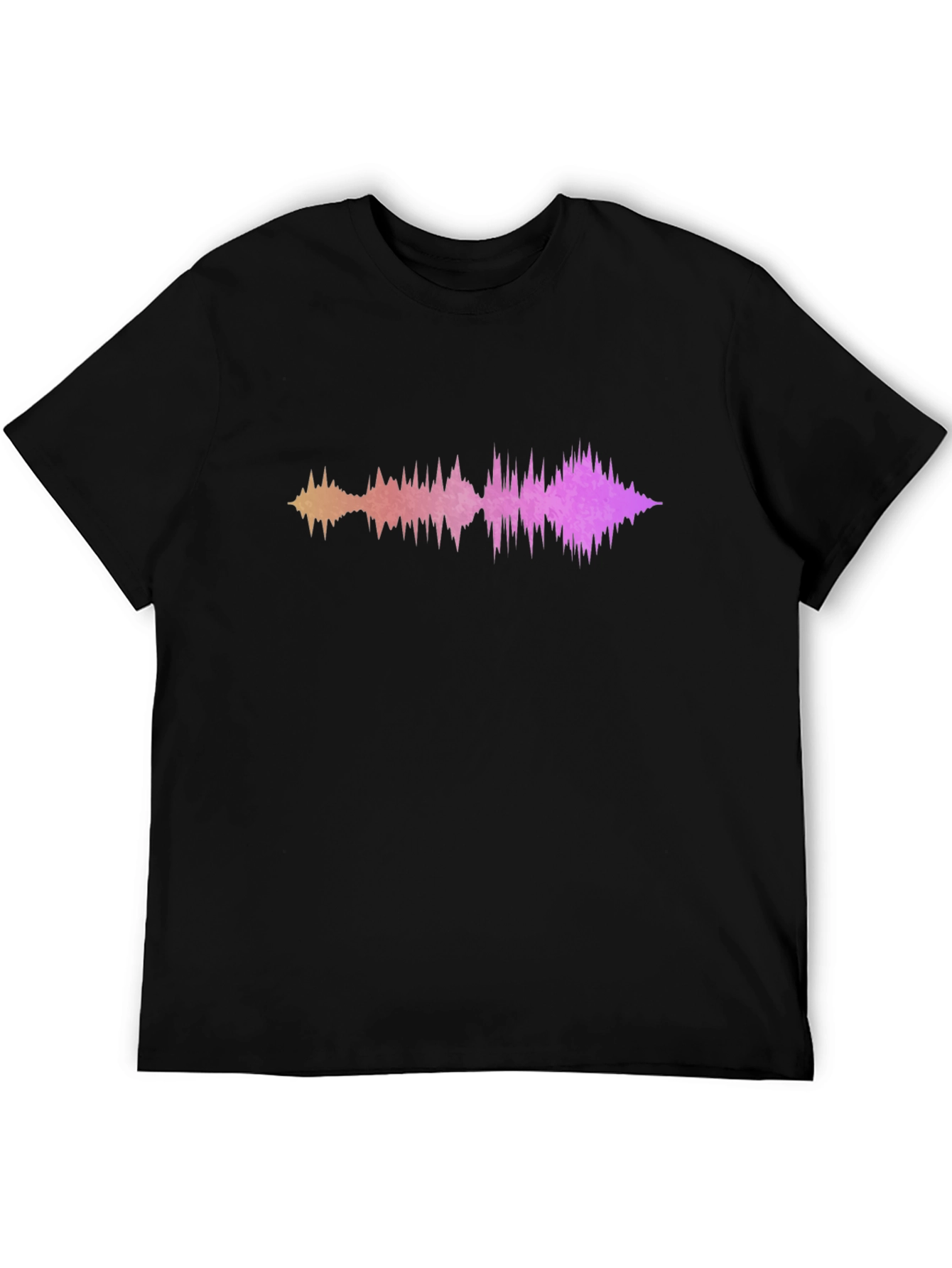 Black Sound Wave Graphic Tee - Modern Black T-Shirt view 5