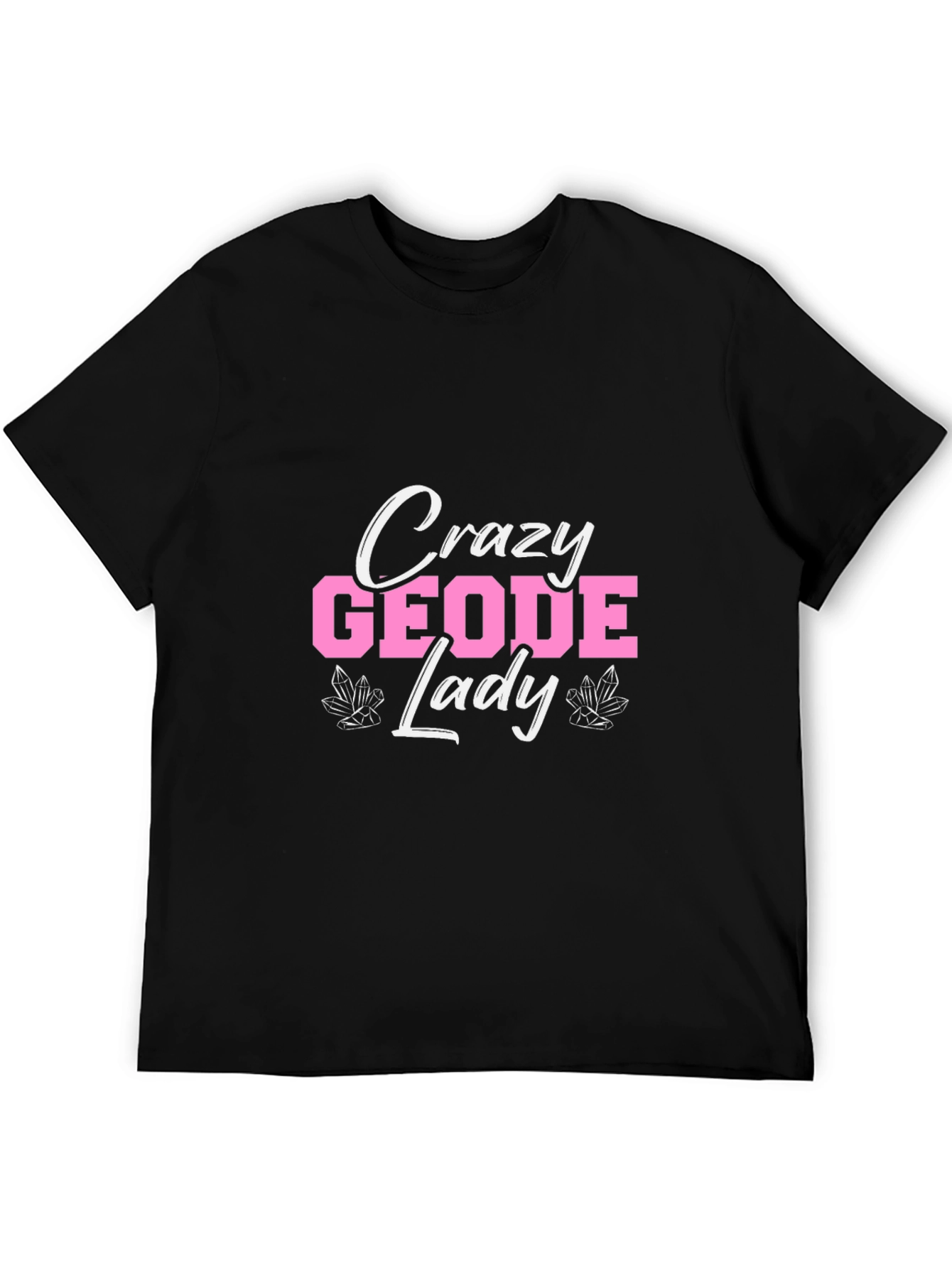 Black Crazy Geode Lady Graphic T-Shirt - Black view 5