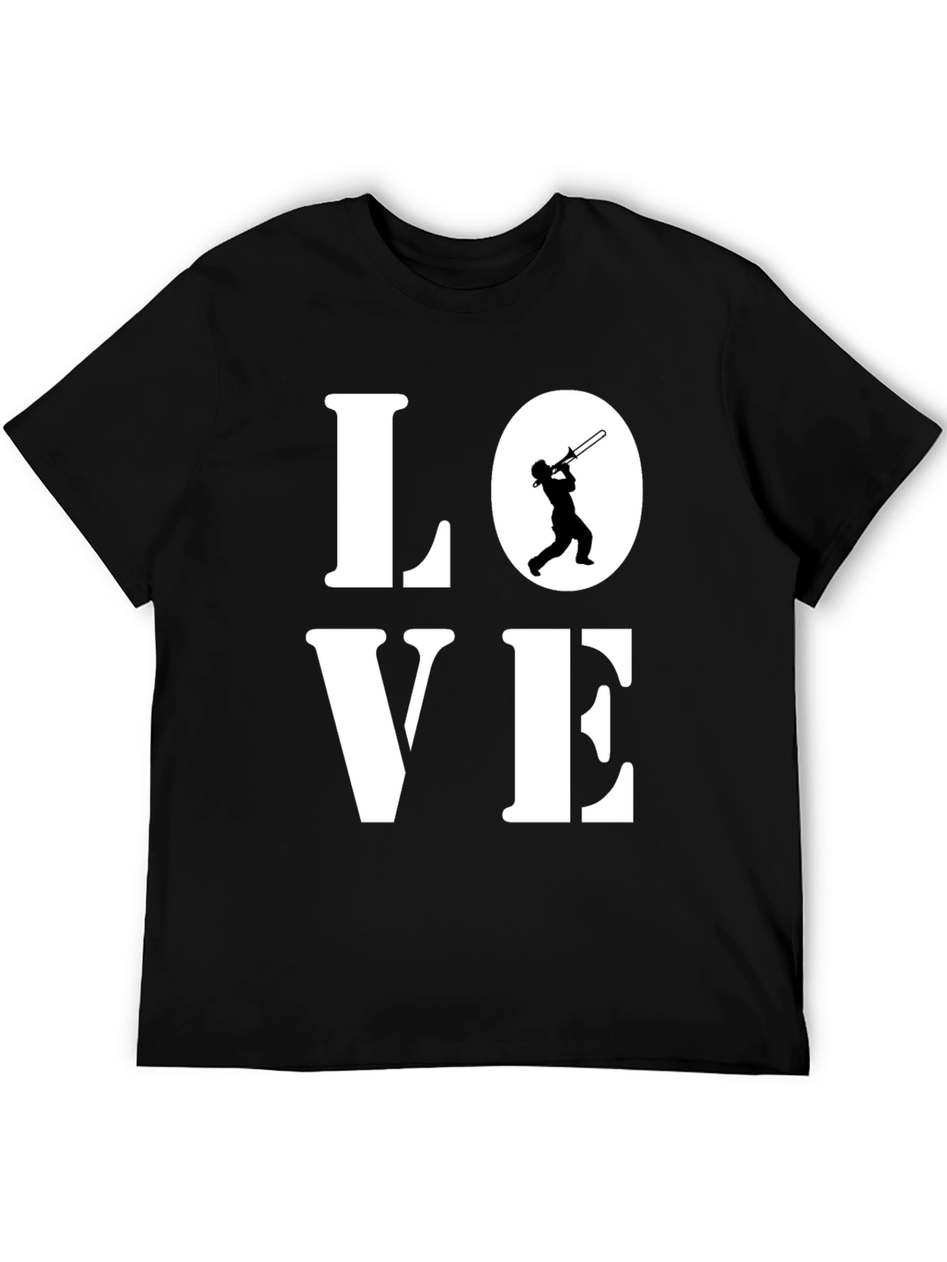 Black Love Trombone T-Shirt - Music Lover Tee view 5