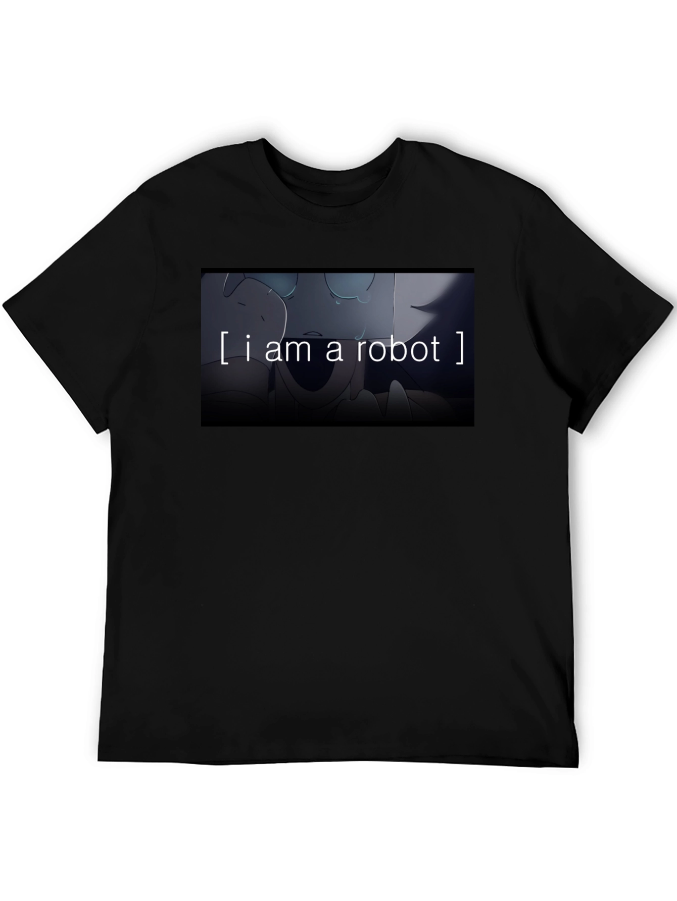 Black I am a Robot T-Shirt - Black Crew Neck Graphic Tee view 5