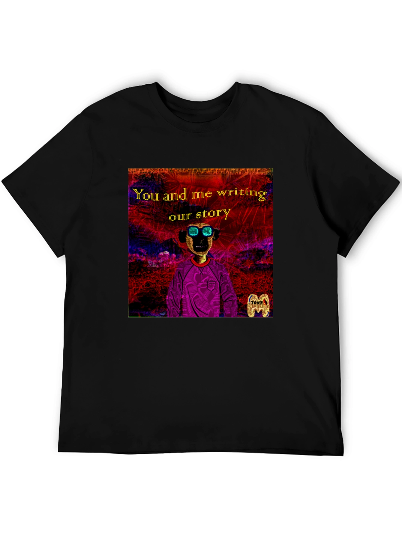 Black Unique Graphic T-Shirt - You and Me Writing Our Story view 5