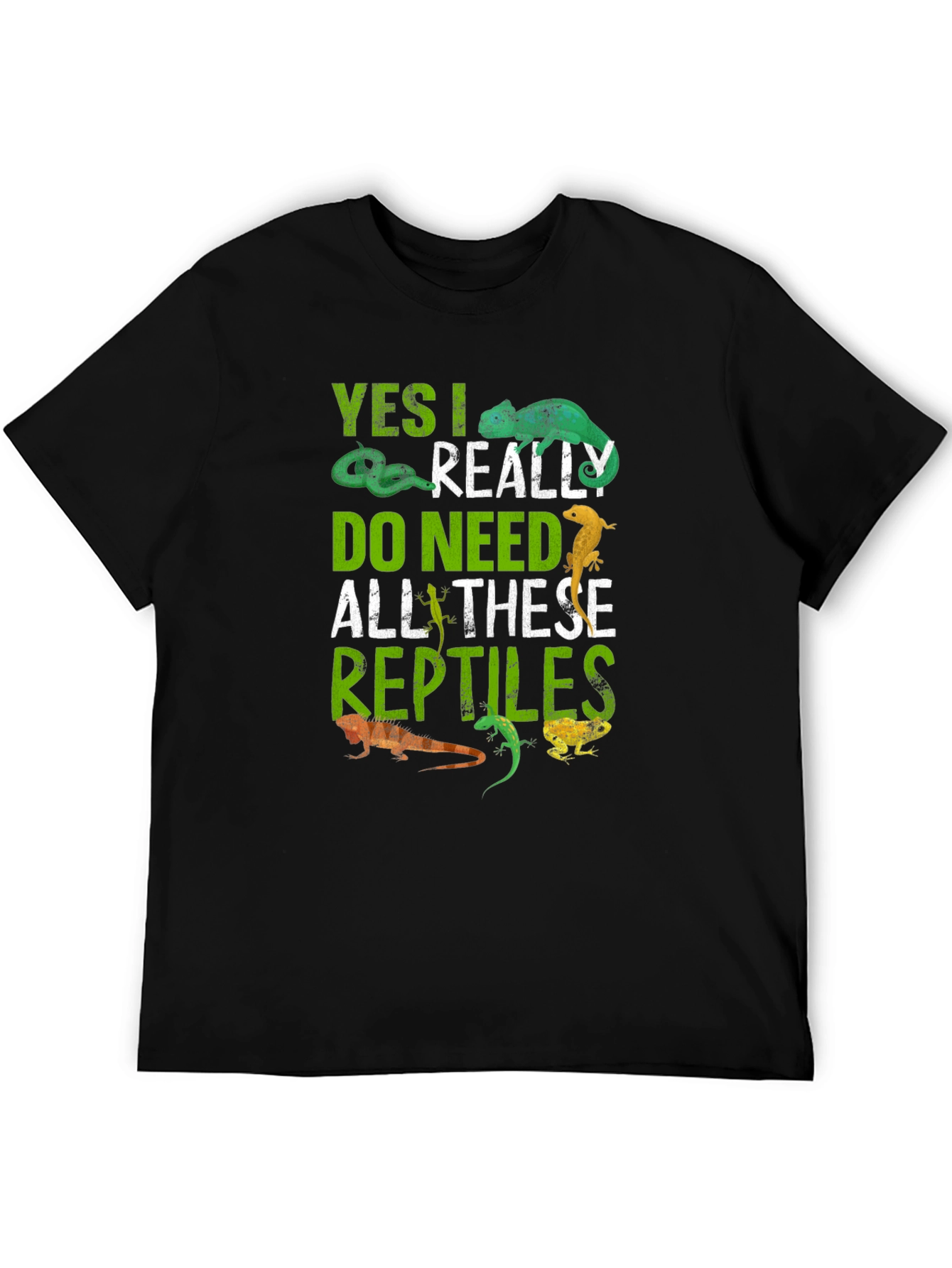 Black Reptile Lover T-Shirt - Yes I Really Do Need All These Reptiles view 5