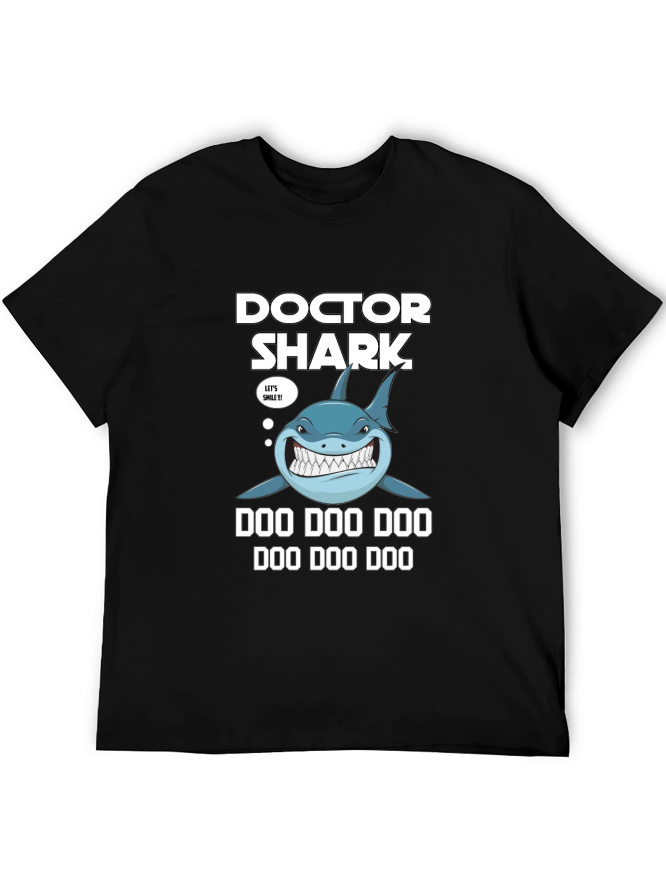 Black Doctor Shark T-Shirt - Doo Doo Doo Funny Tee view 5