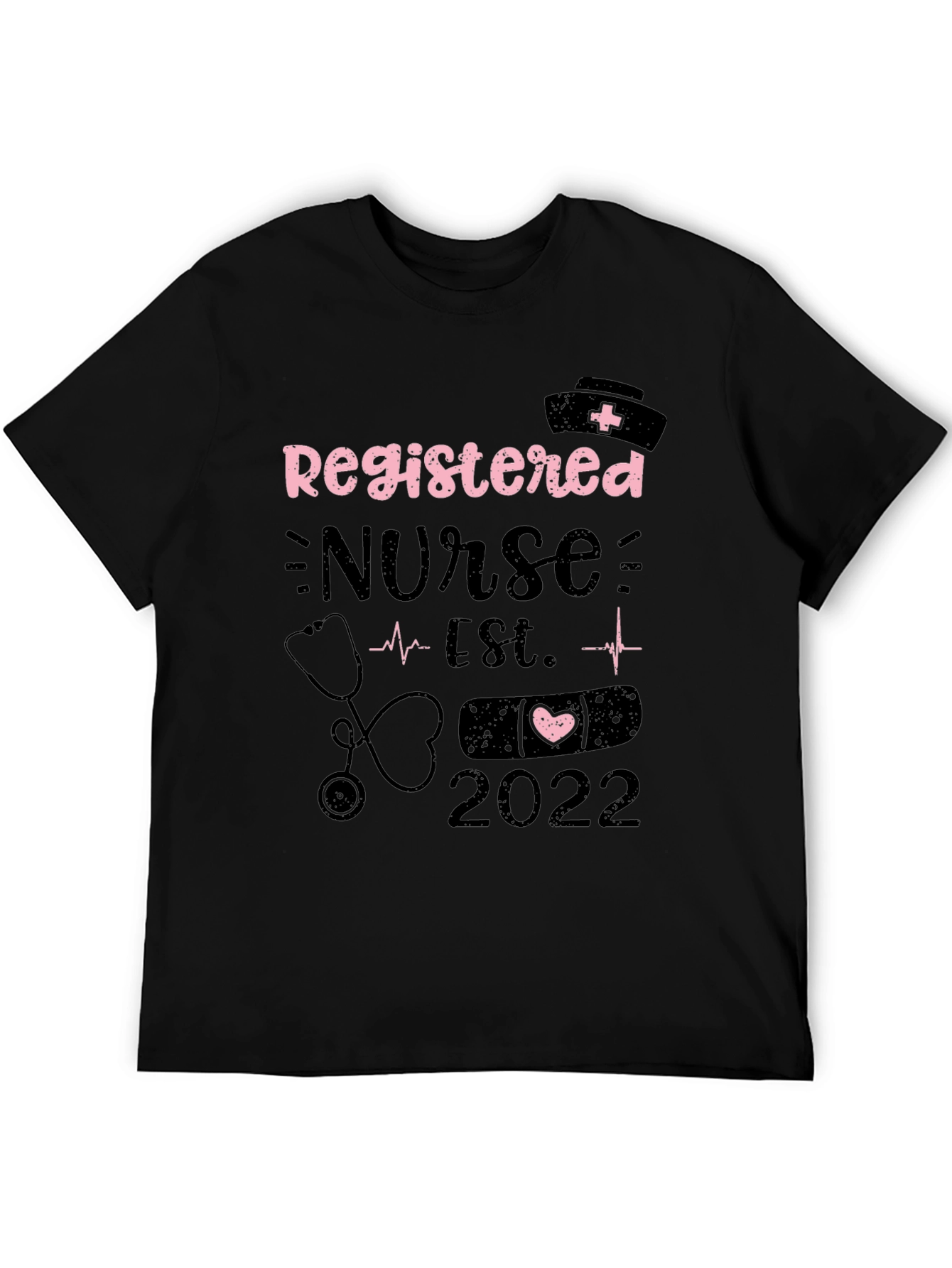 Black Registered Nurse Est. 2022 T-Shirt - Medical Professional Tee view 5