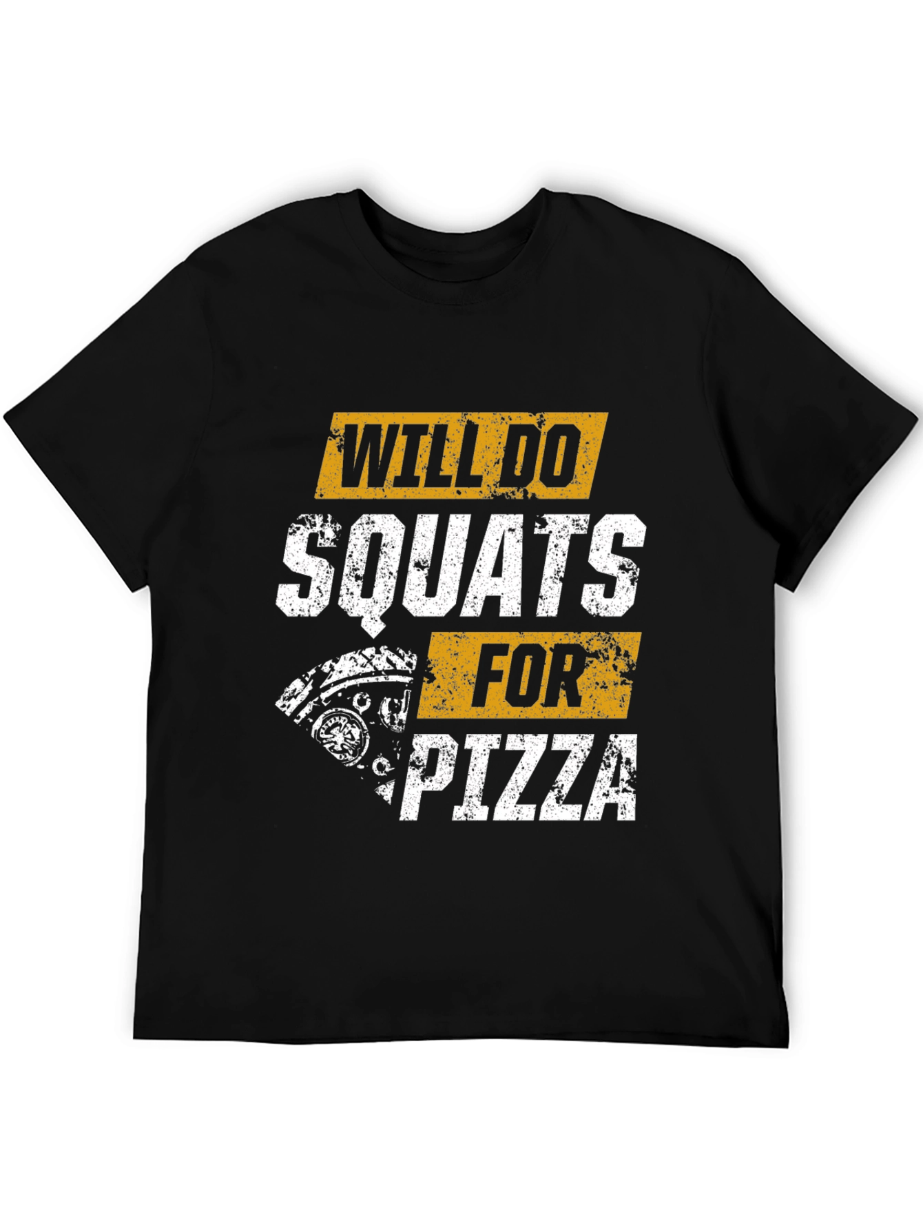Black Will Do Squats For Pizza T-Shirt view 5
