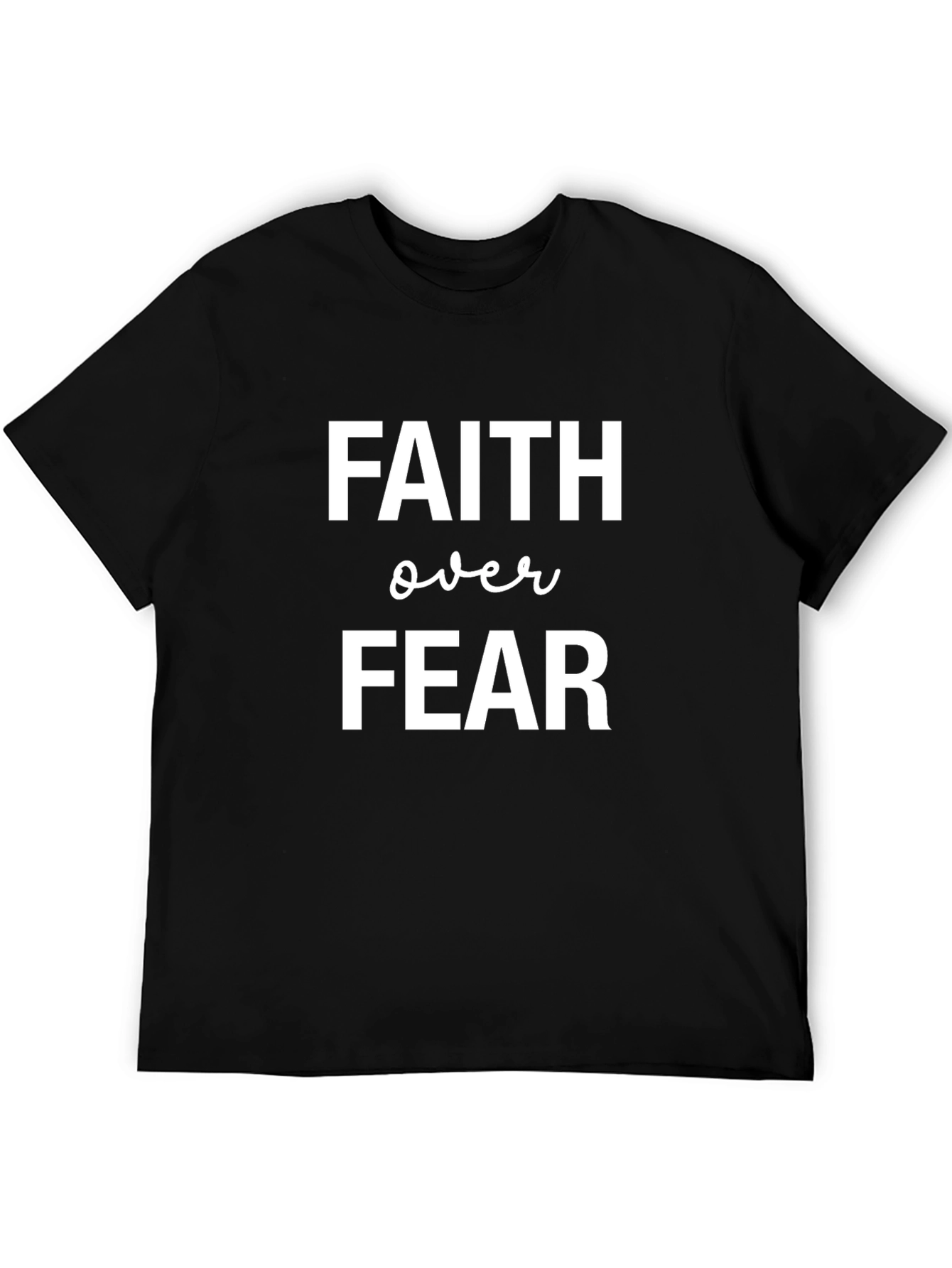 Black Faith Over Fear Graphic Tee - Black Cotton Blend view 5