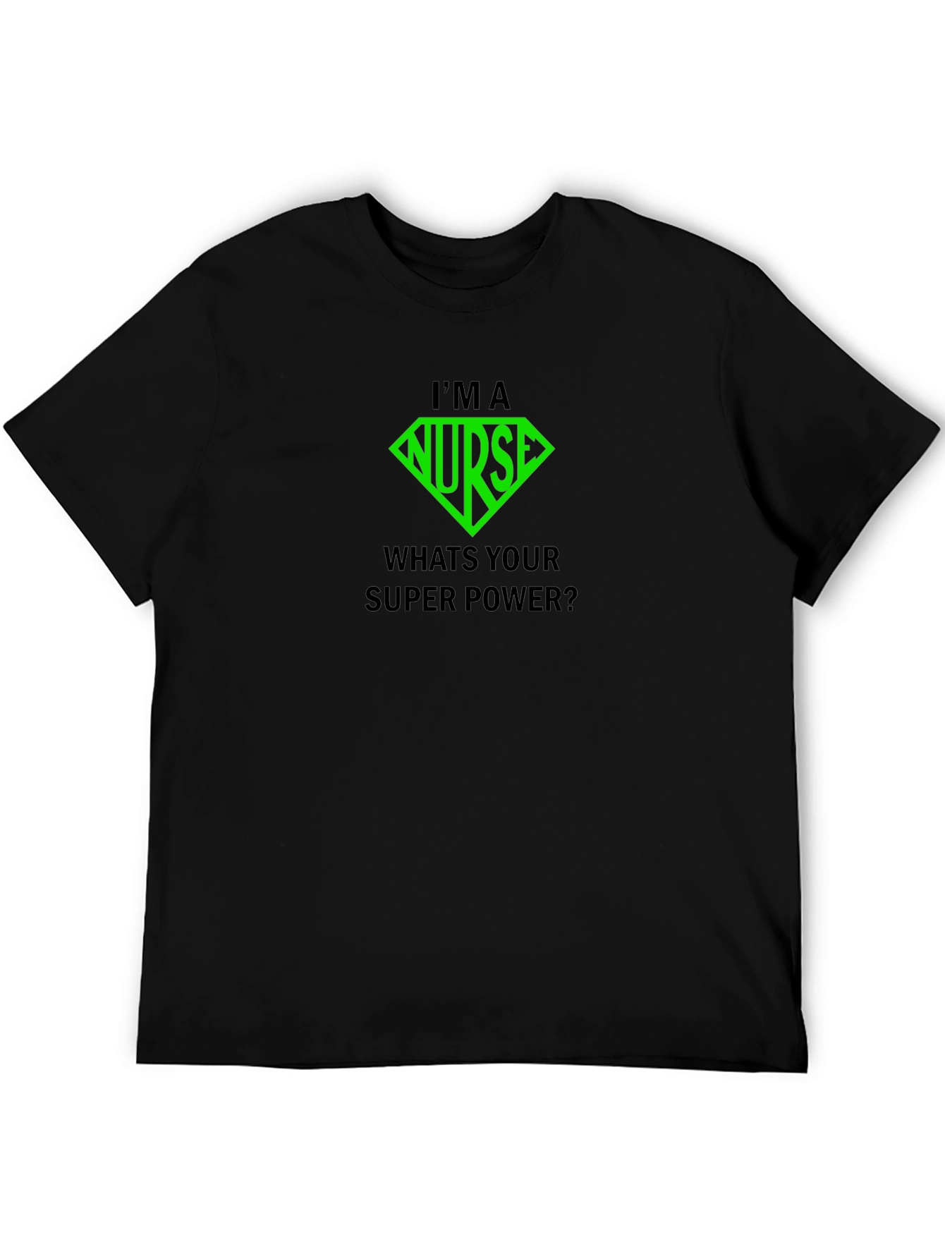 Black Nurse Super Power T-Shirt - Black view 5