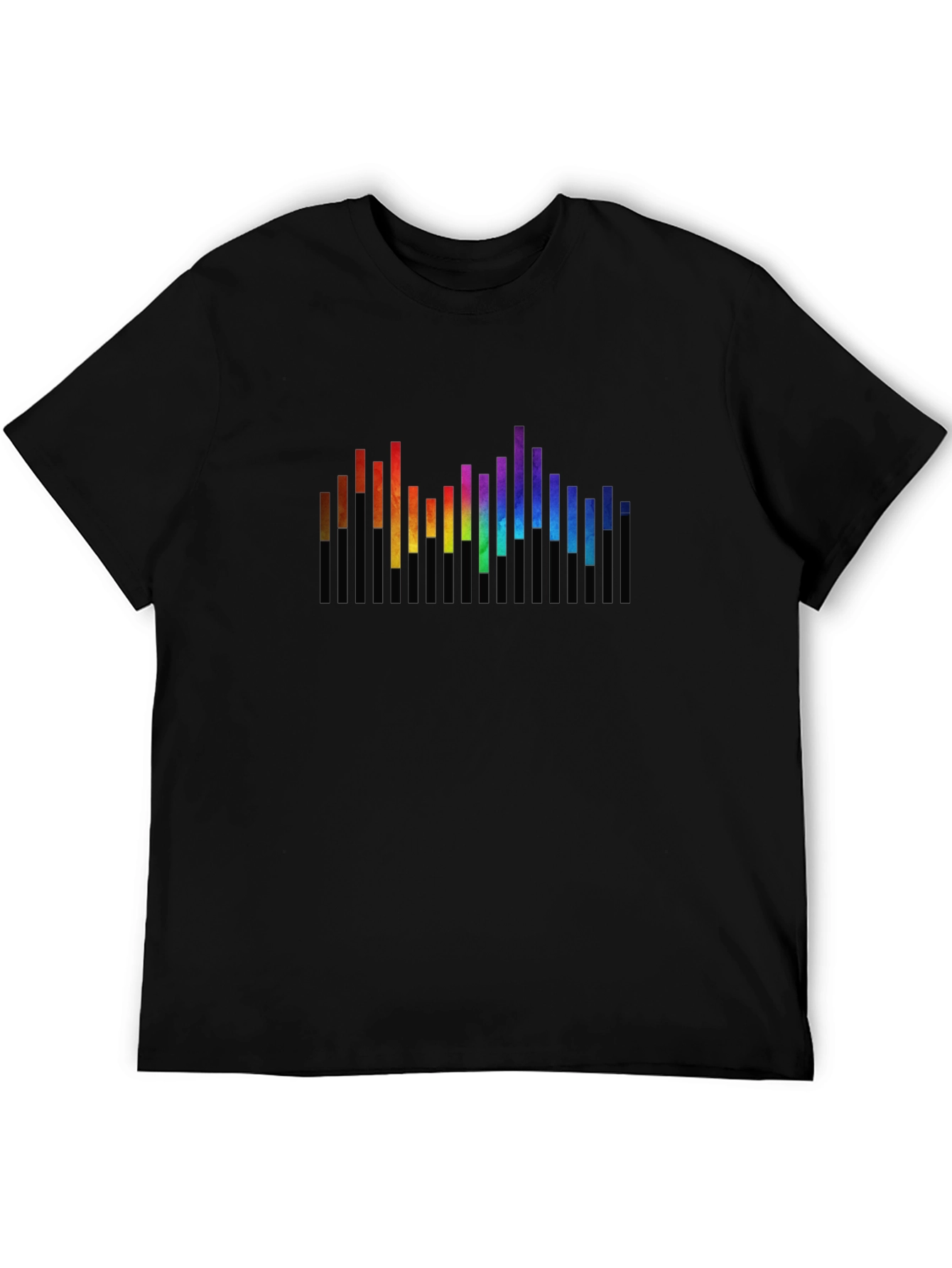 Black Rainbow Spectrum Graphic Black T-Shirt view 5