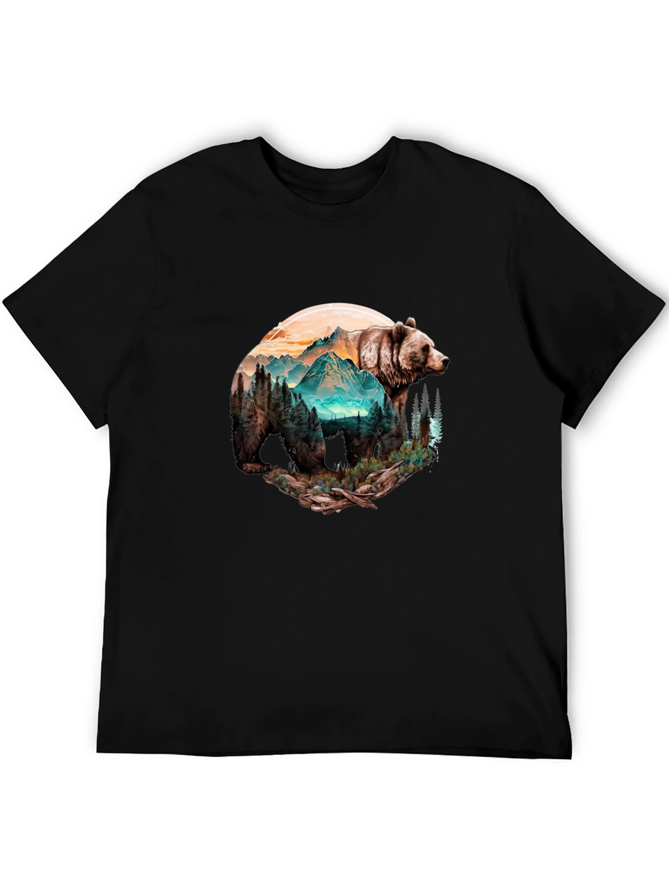 Bear Mountain Graphic Black T-Shirt - 5