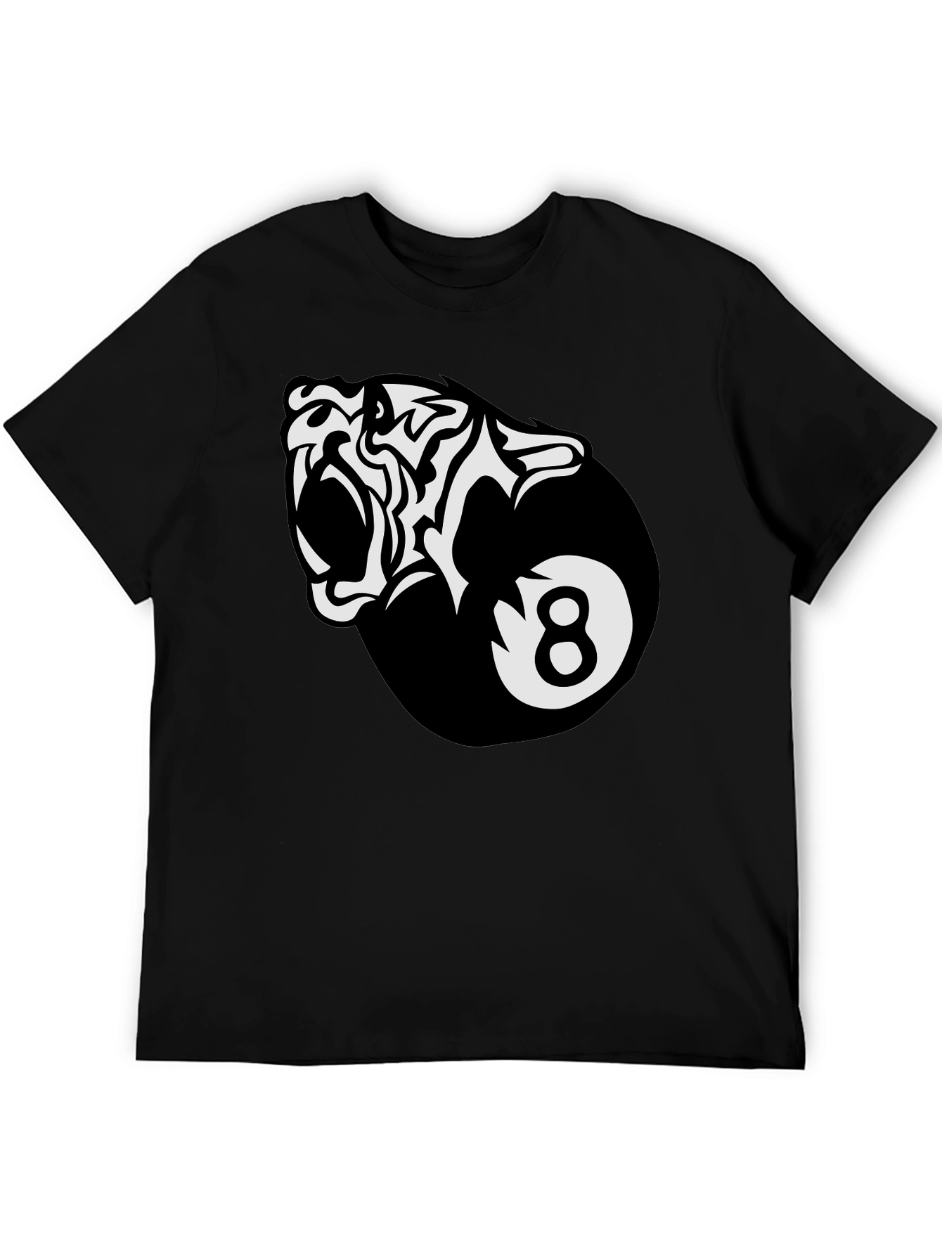 Black Cool Tiger 8-Ball Graphic Tee view 5