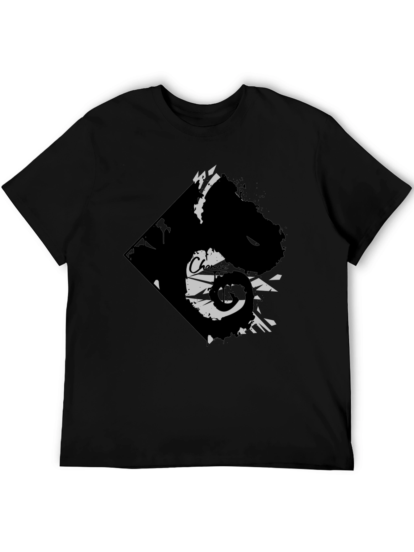 Black Edgy Graphic Tee - Black Cotton Blend view 5