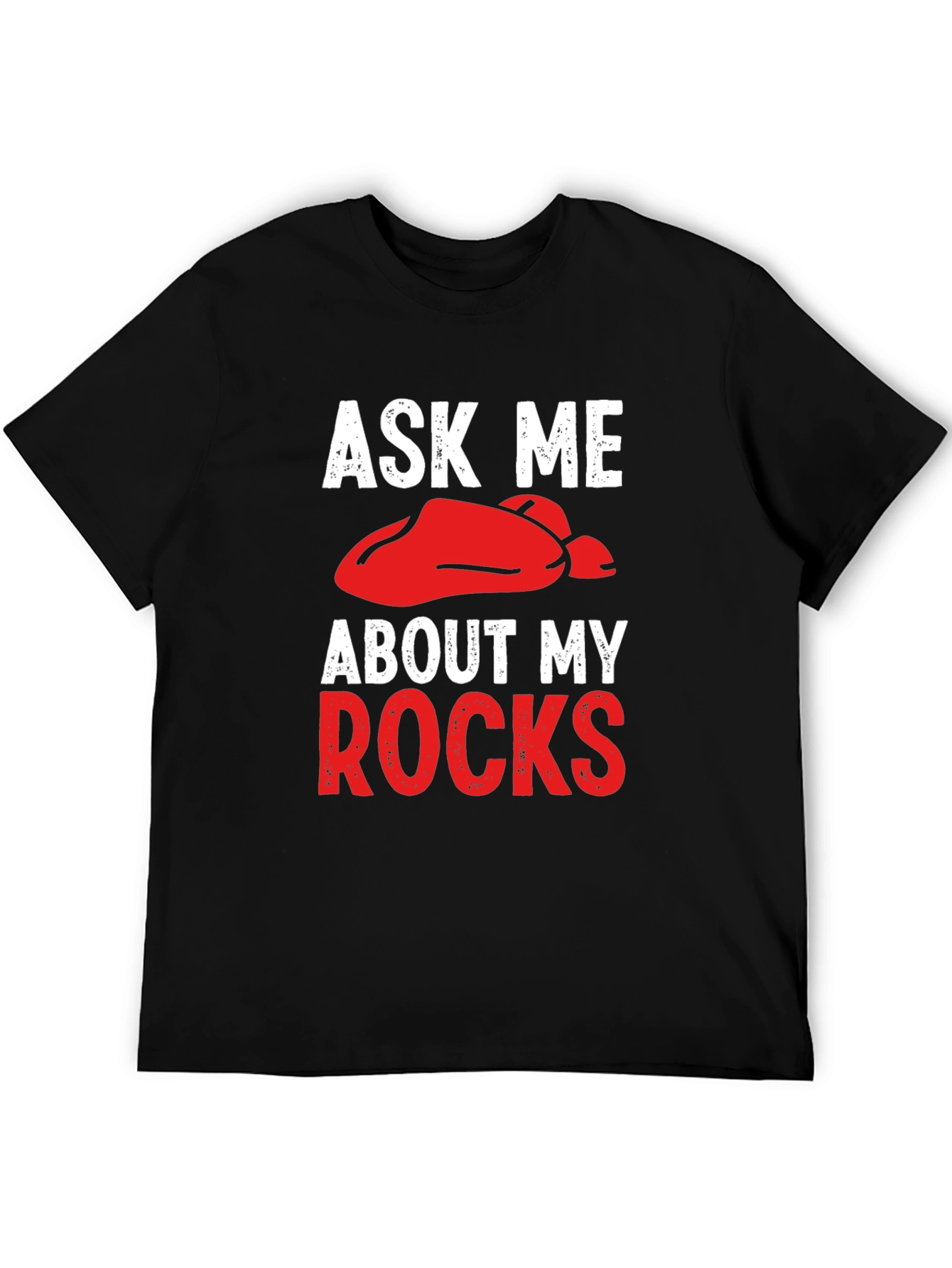 Black Ask Me About My Rocks T-Shirt view 5